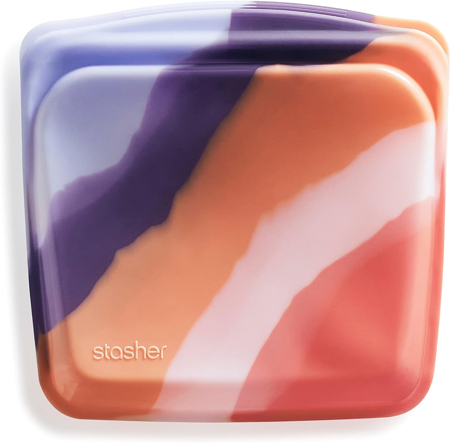 Stasher Premium Silicone Reusable Food Storage Sandwich Bag, Purple Wave, Microwave, Sous Vide, Dishwasher, Oven and Freezer Safe, BPA Free, Leak-free, Eco-friendly, 28 Oz