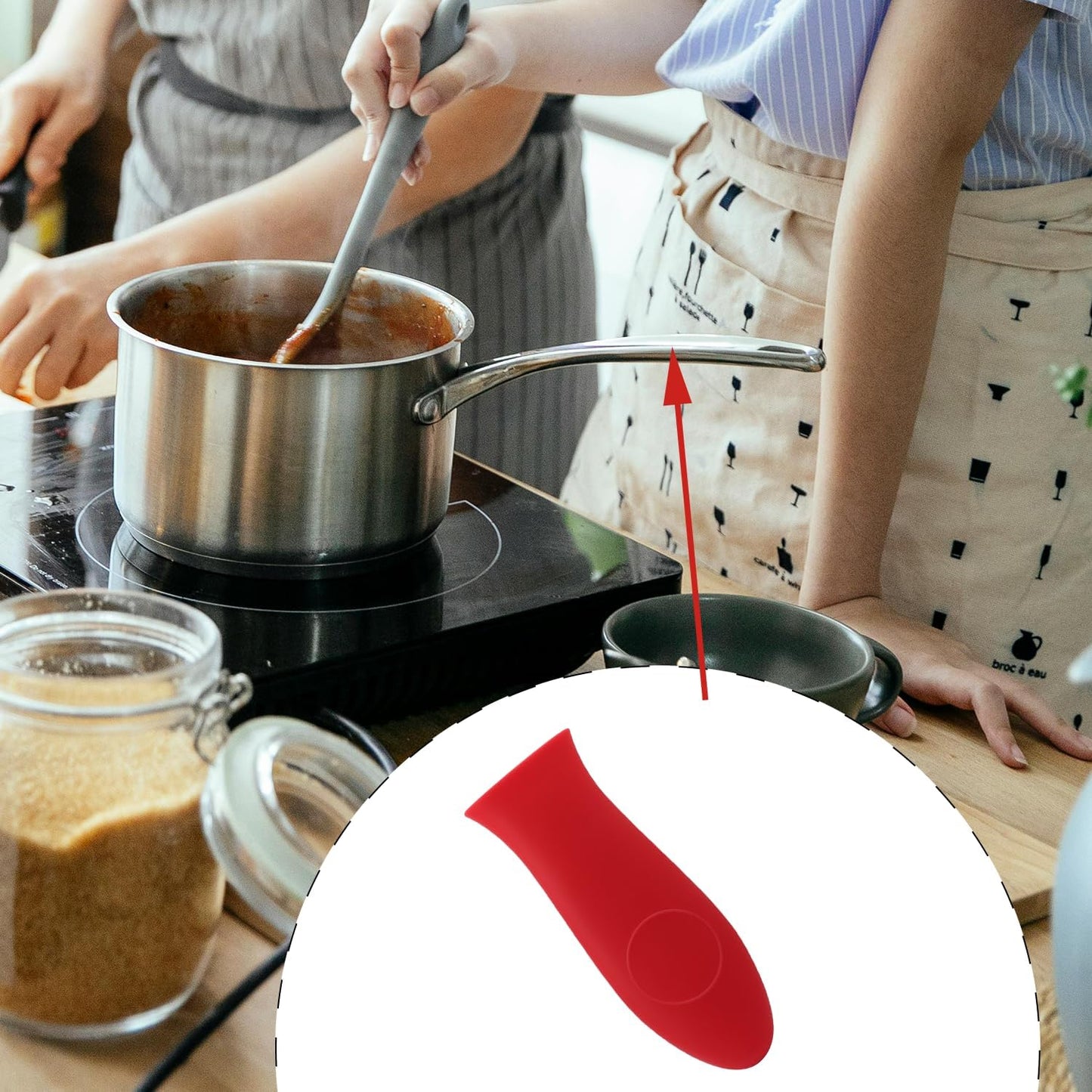 Silicone Hot Handle Holder Cast Iron Handle Cover Rubber Pot Handle Sleeve Heat Resistant for Frying Pans Griddles 4Pcs Mixed Color