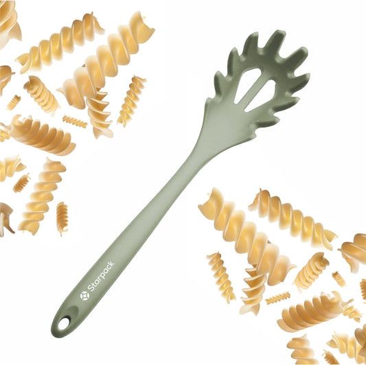 Starpack 'Forking Good' XL Premium Silicone Pasta Fork (13.5") - Spaghetti Spoon High Heat Resistant to 600°F - Silicone Pasta Spoon Strainer - Pasta Server Spoon with Teeth - Pasta Server Utensil