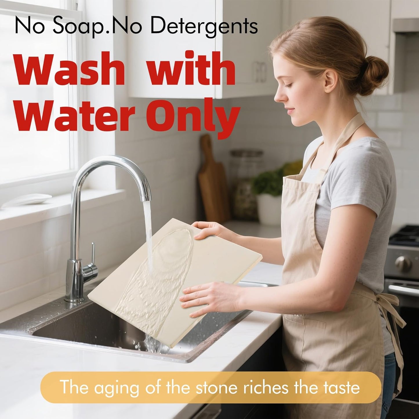 12" Square Pizza Stone, Heavy Duty Cordierite Pizza Pan for Grilling & Pizza Oven, High Temperature Resistant Baking Stone for Pizza, Bread, Meat