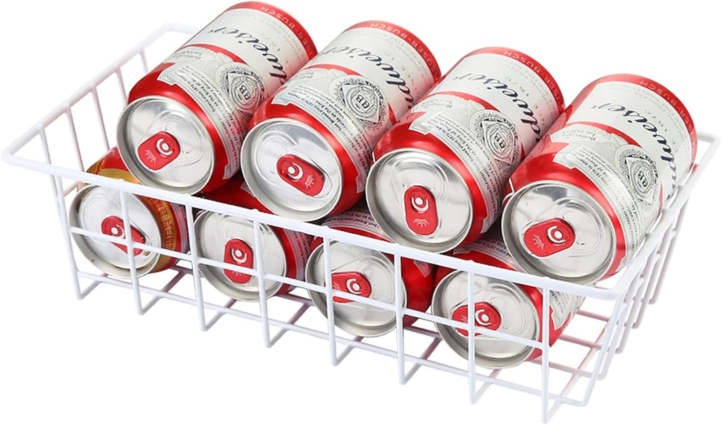 Orgneas Freezer Organizer Bins Metal Wire Storage Baskets for Upright Refrigerator Chest Freezer, Kitchen Pantry Storage and Organization for Fruit Vegetable Soda Cans Toys and Snacks, Set of 4