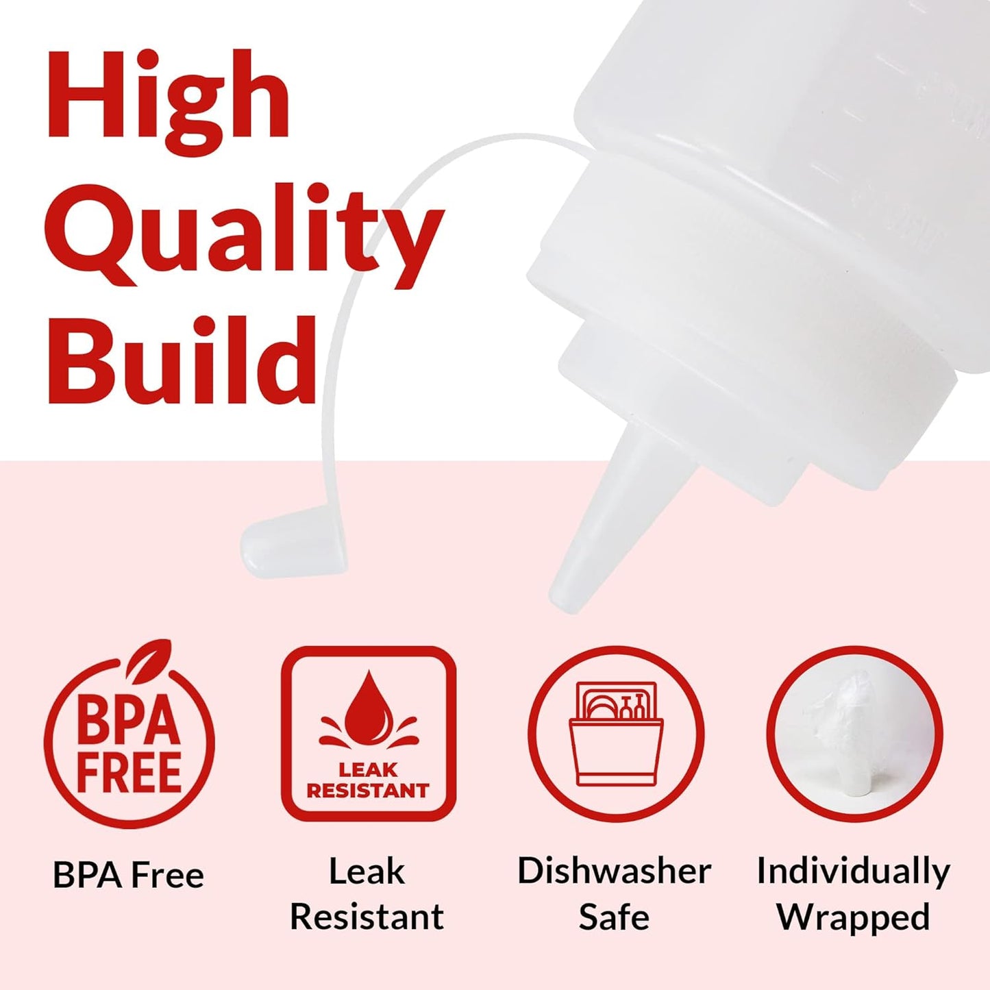 Reli. Plastic Squeeze Bottles, 24 oz. | 10 Pack | Condiment Squeeze Bottles for Sauces | Clear w/Tethered Caps | 24 Ounce Hot Sauce, Ketchup | Condiments, Olive Oil, Liquids