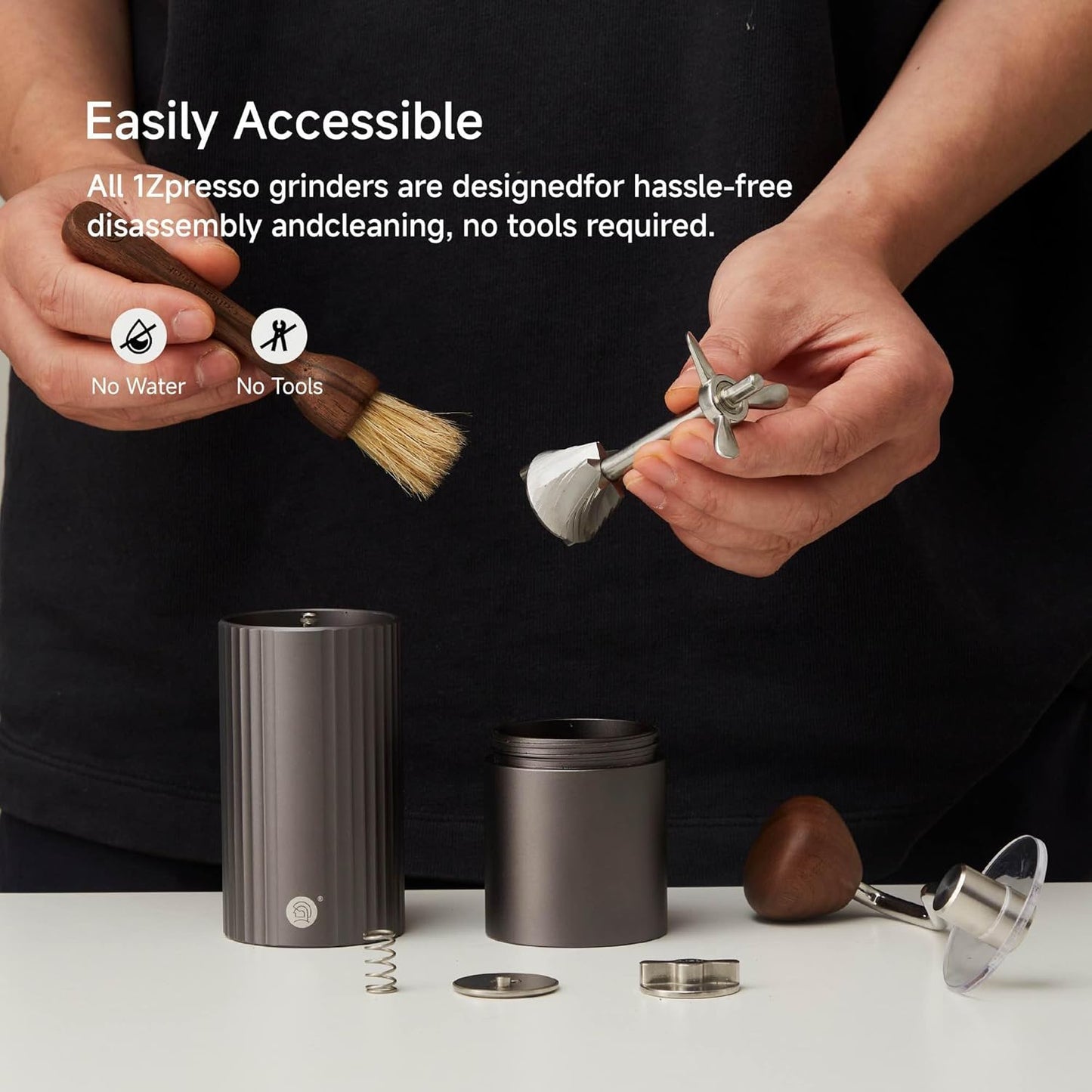 Z3 /Z3pro Coffee Bean Grinder, Hand Grinder with 6-Core CNC Stainless Steel Conical Burr,Double Bearing Positioning for Espresso,Pour Over,FrenchPress,Moka,Americano (Gray, Z3PRO)