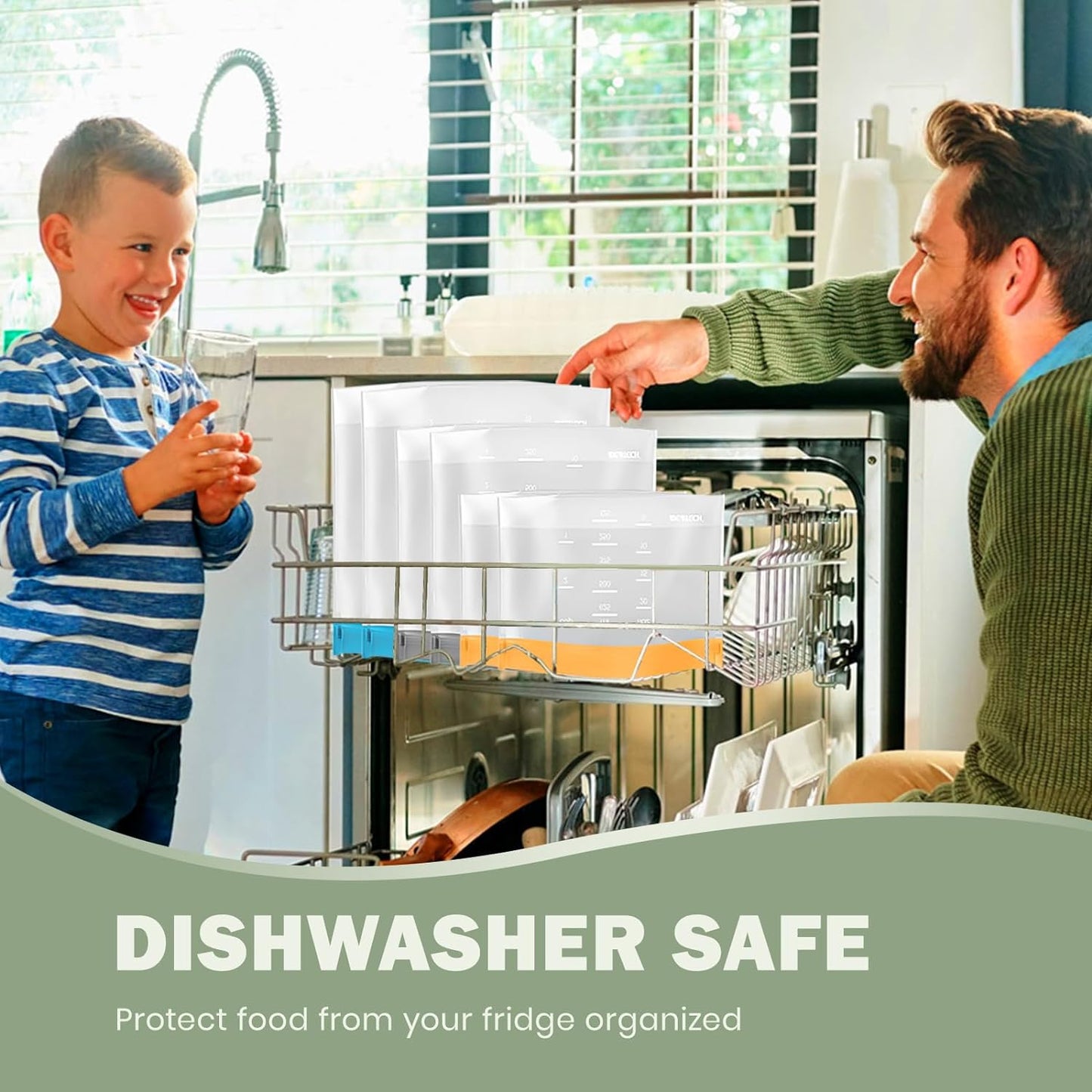 IDEATECH Reusable Bags Dishwasher Safe, BPA Free Reusable Freezer Bags Stand Up, Leakproof Silicone Bags for Food Storage Containers, Salad Fruit,Vegetables,Traval, Home Organization -Gray 6 Gallon