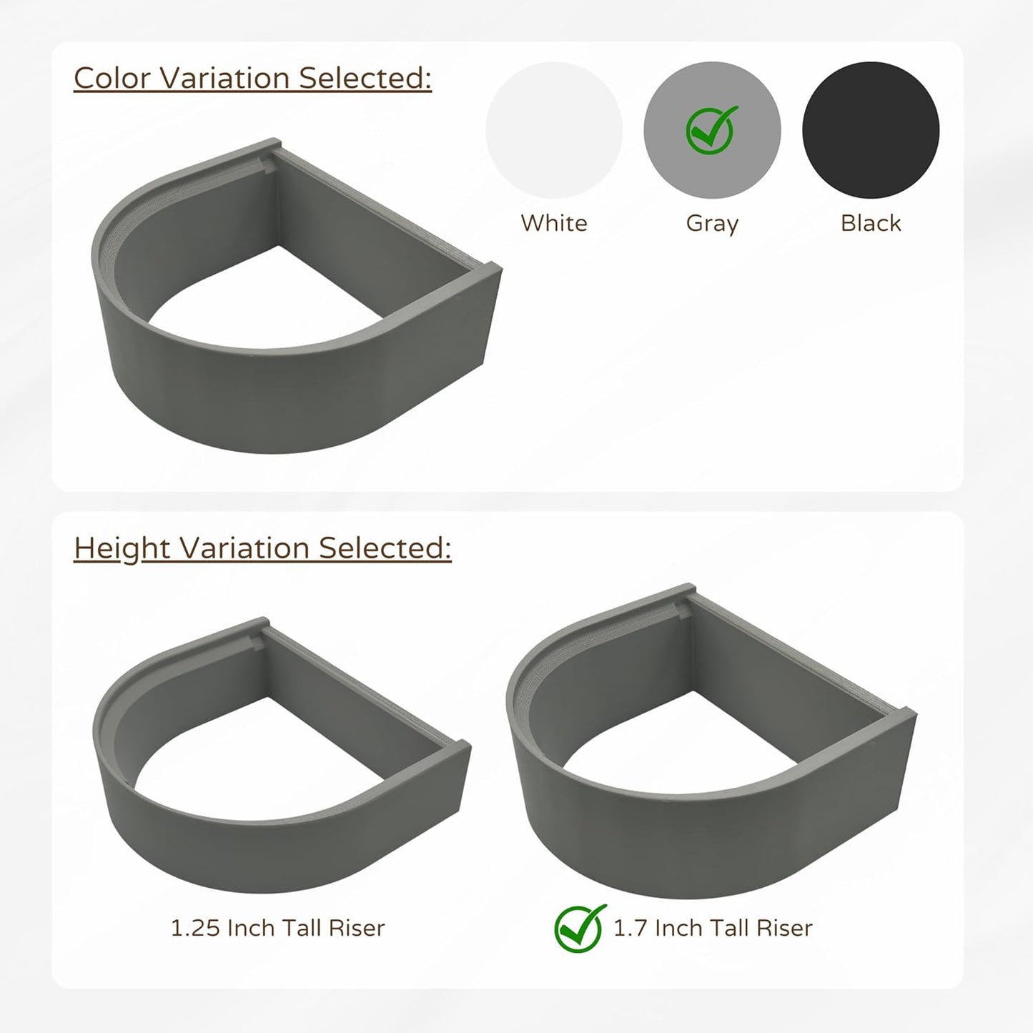 Drip Tray Mug/Cup Riser Made for the Keurig to Reduce Splashes - Riser Only (Gray, K-Mini 1.7 Inches Tall)
