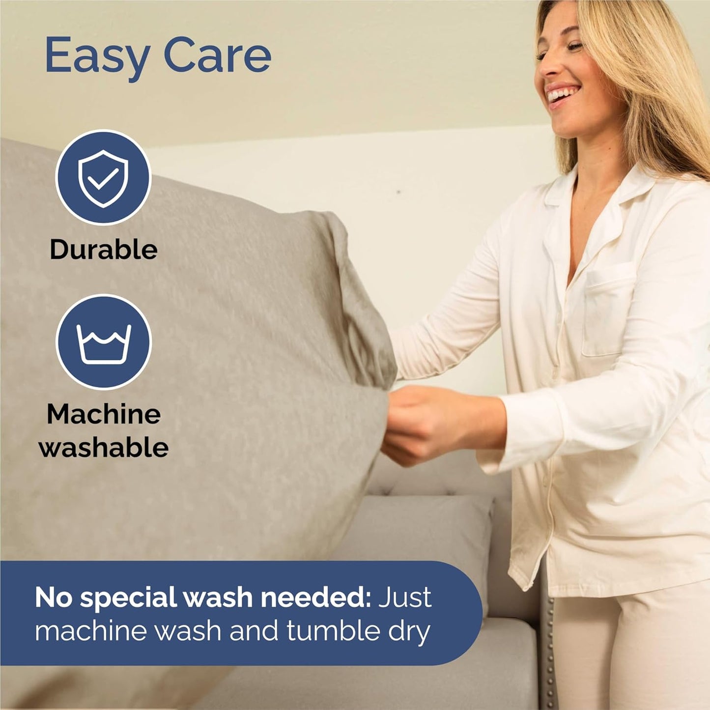 King Size 4 Piece Sheet Set - Comfy Breathable & Cooling Bed Sheets Set - Hotel Luxury Bedding for Women, Men, Kids, Teens, Boys & Girls - Deep Pockets, Soft & Wrinkle Free - Beige (Heathered Sheets)