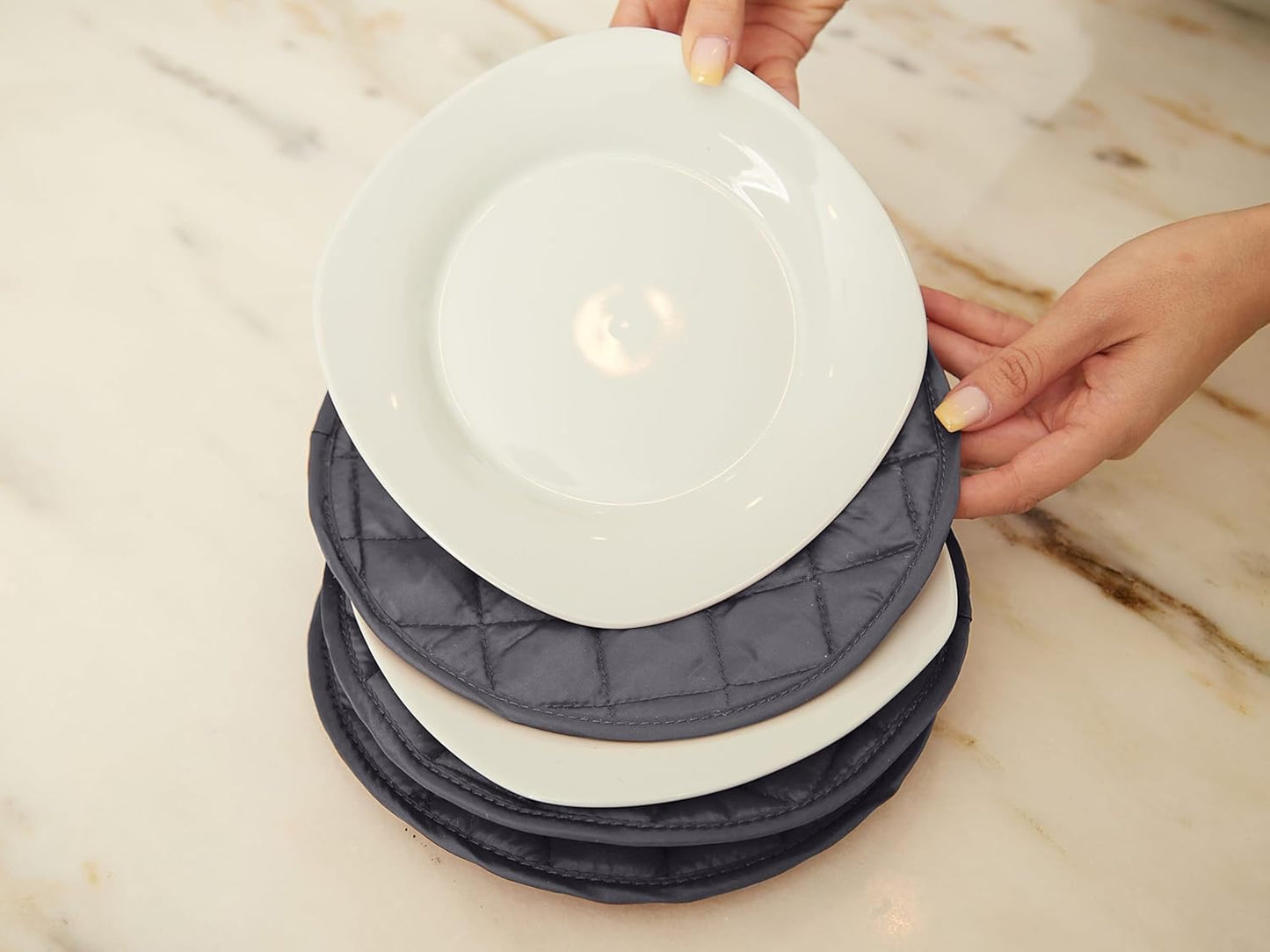 Covermates Keepsakes - Dish Storage - Padded Protection - ID Window - Stain Resistant - Machine Washable - China Storage, Slate