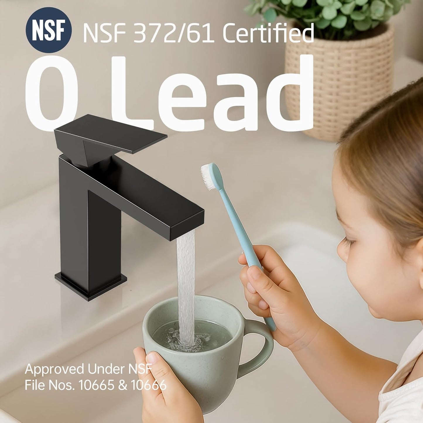 KES Black Bathroom Faucet Single Hole Bathroom Sink Faucet Single Handle Lavatory Vanity Sink Stainless Steel cUPC Certified Matte Black, L3156ALFF12-BK