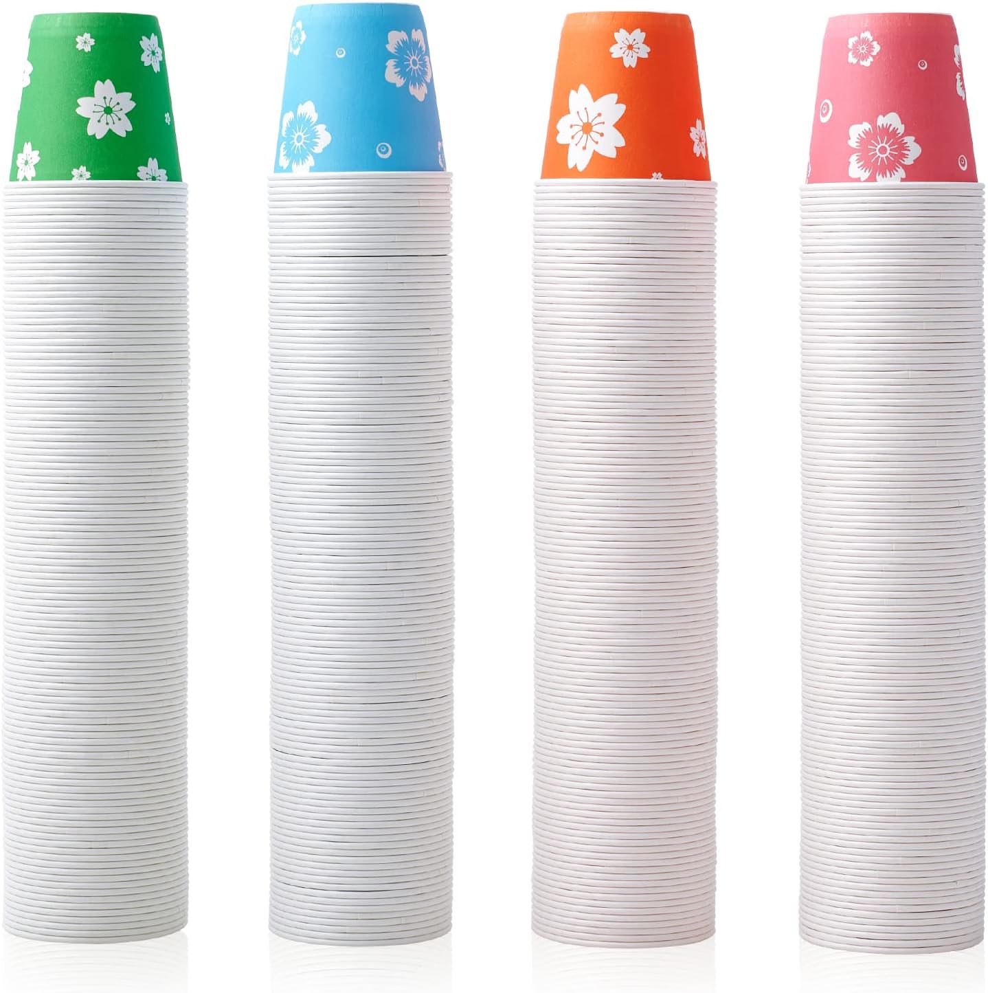 LITOPAK 400 Pack 3oz Disposable Bathroom Cups, Colorful Disposable Mouthwash Cups, Small Paper Cups for Parties, Picnics, Barbecues, Travel and Events