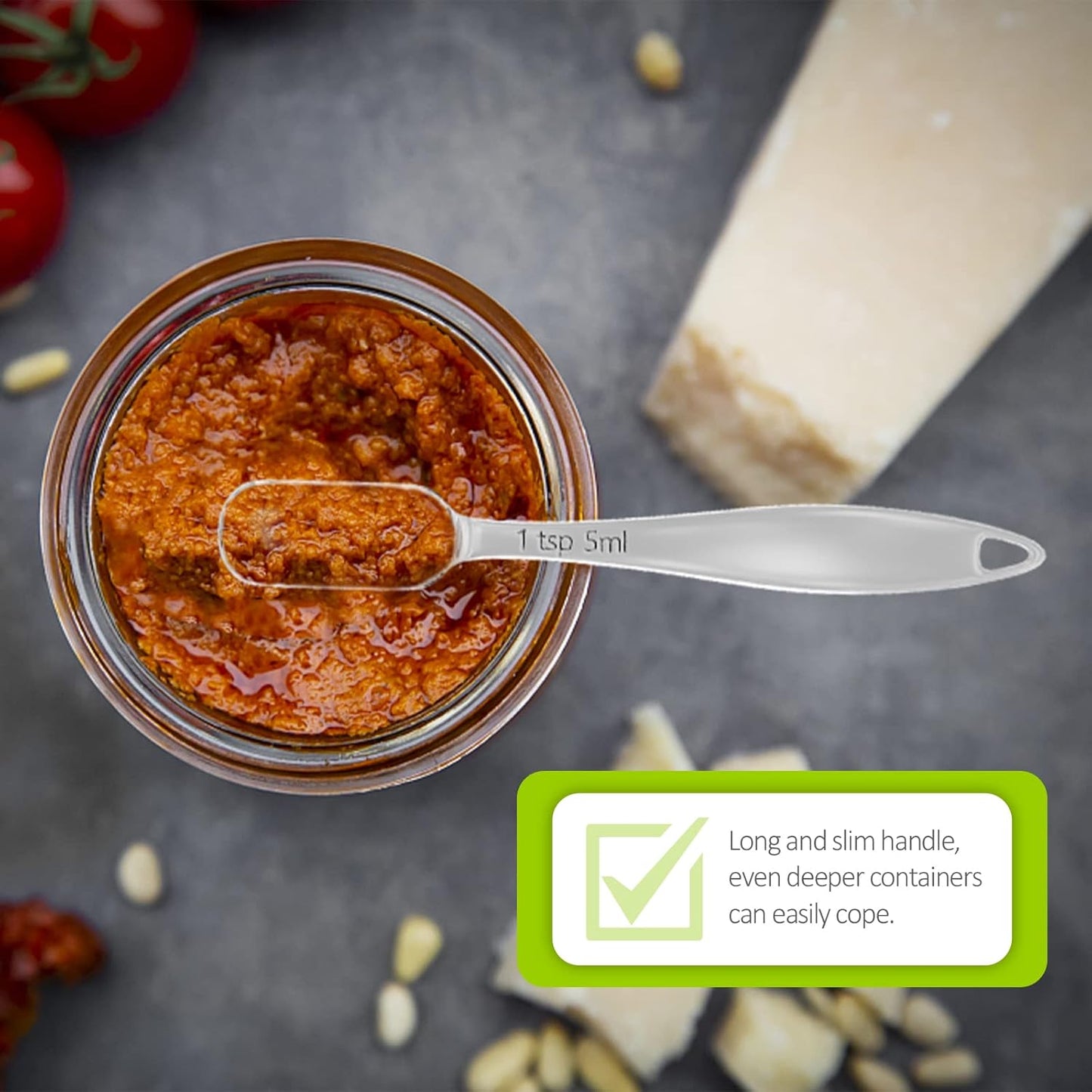 2PCS 1-1/2tbsp (22.5ml) Single Measuring Spoon, Individual Stainless Steel Long Handle Measure Teaspoon Only