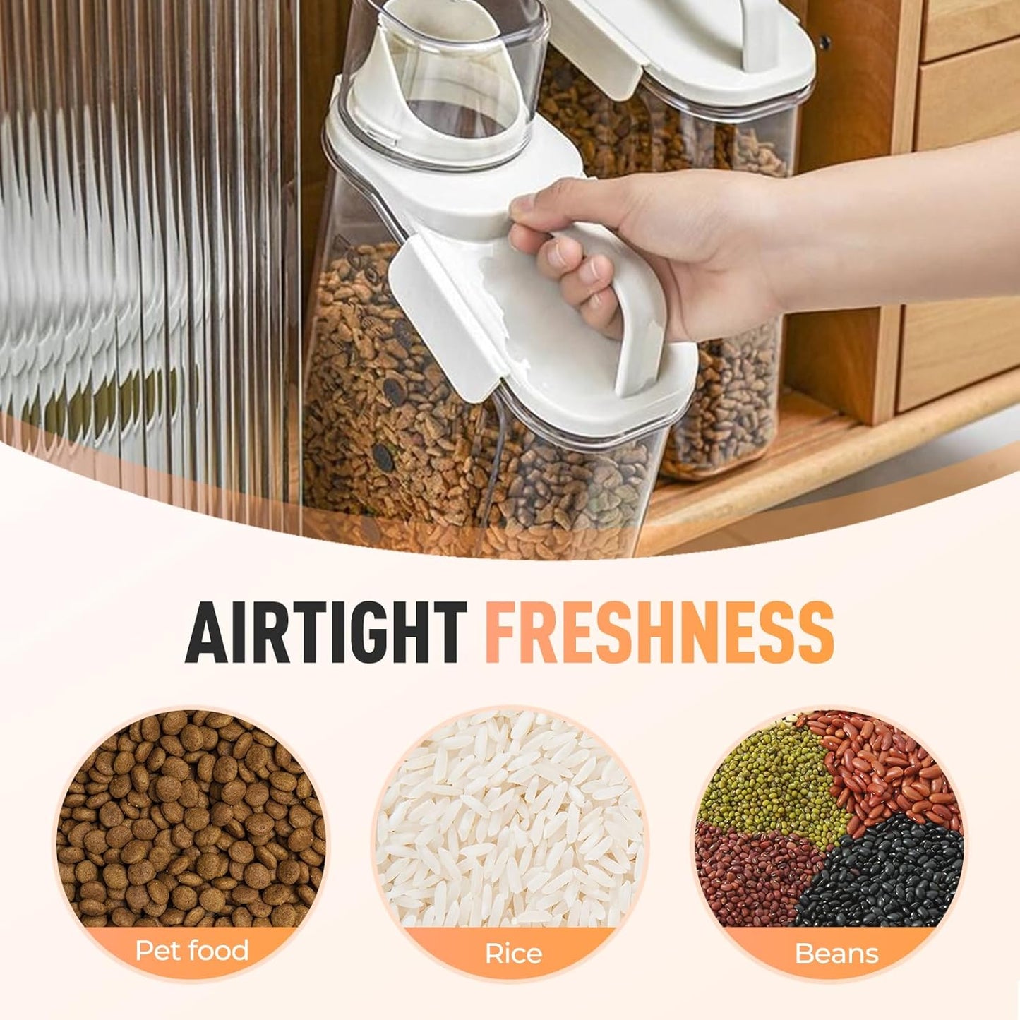 Clear Airtight Food Storage Containers, Transparent Cereal Dry Food Storage with Pouring Spout, for Flour, Sugar and Cereal (54oz Green)