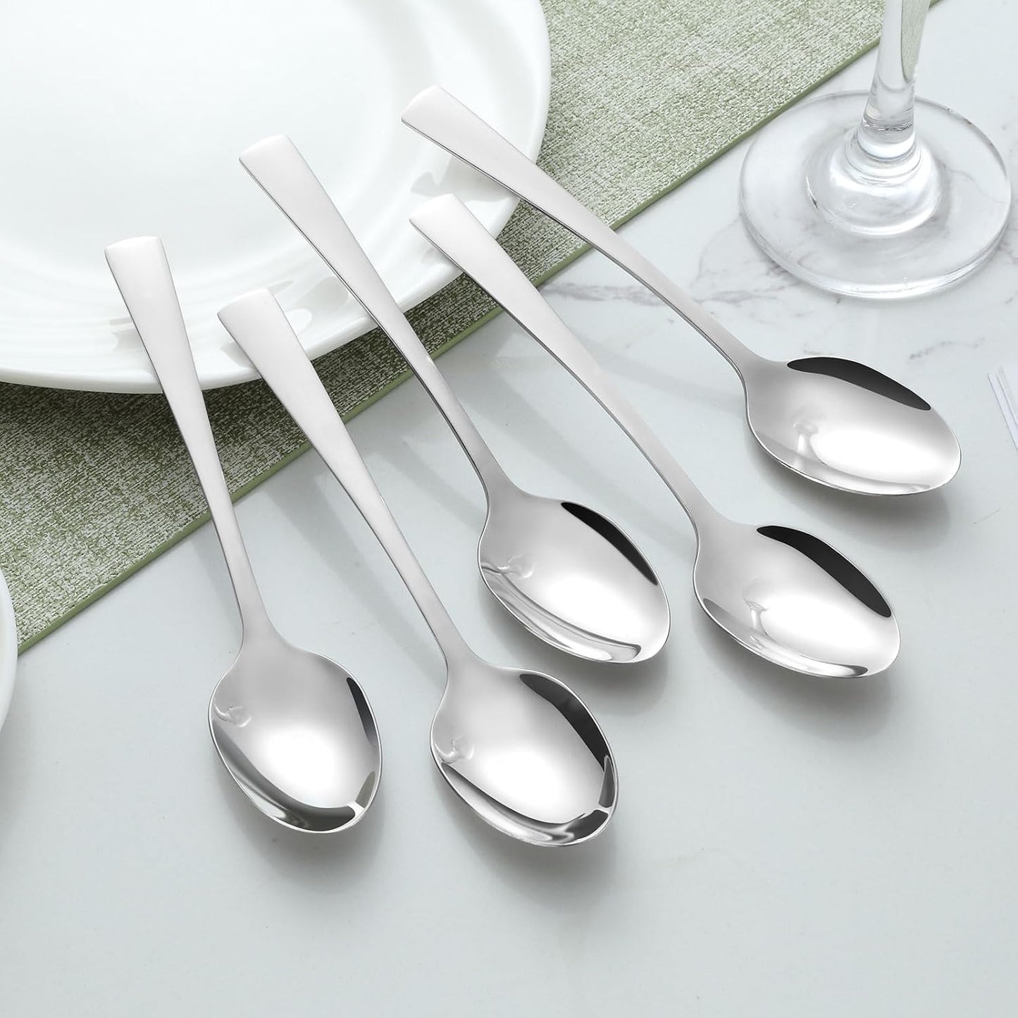 Unokit 36-Piece Tea Spoons Set, Stainless Steel, Mirror Polished, Dishwasher Safe