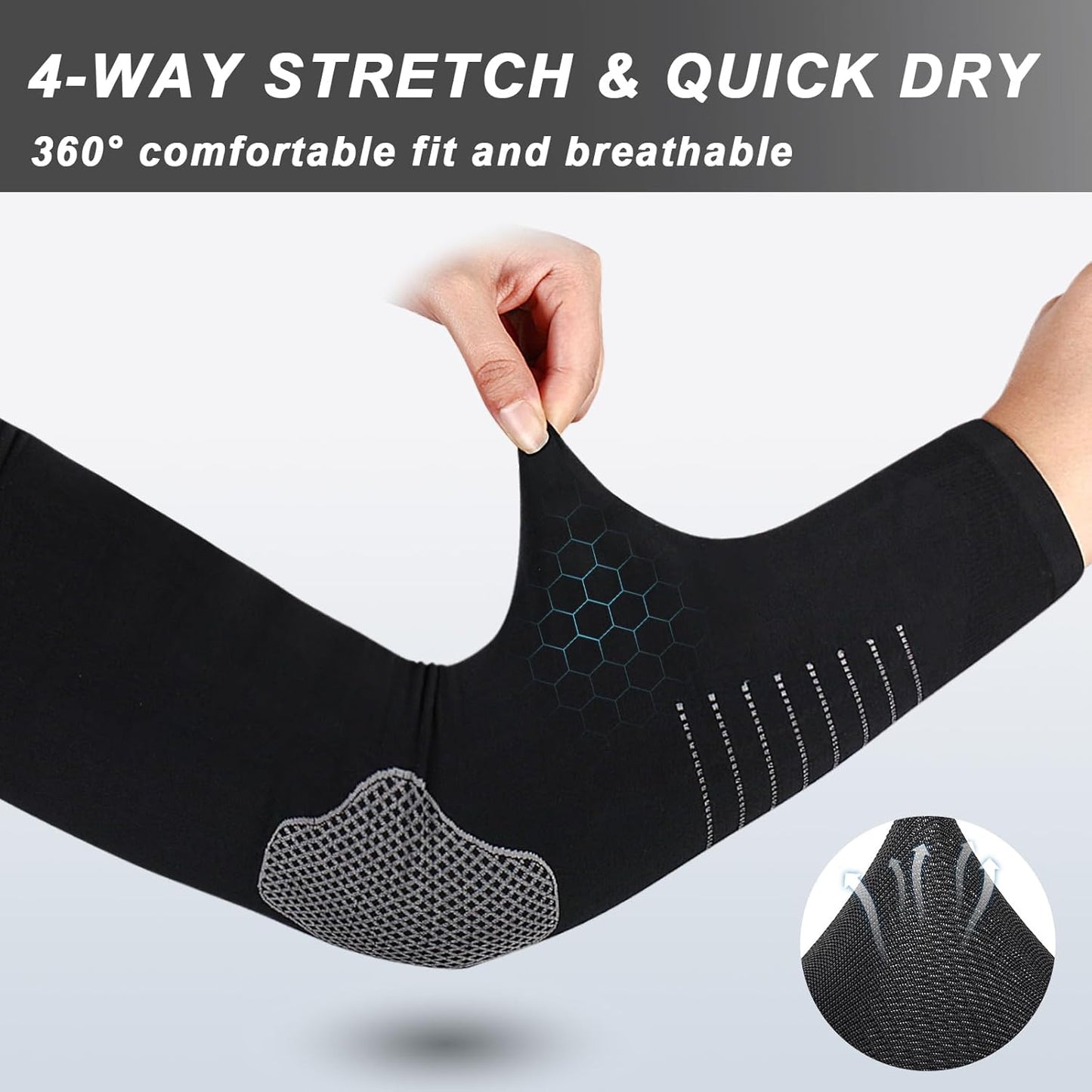 UV Sun Protection Arm Sleeves for Men Women, Cooling Sun Sleeves to Cover Arms Sports Compression Covers for Golf