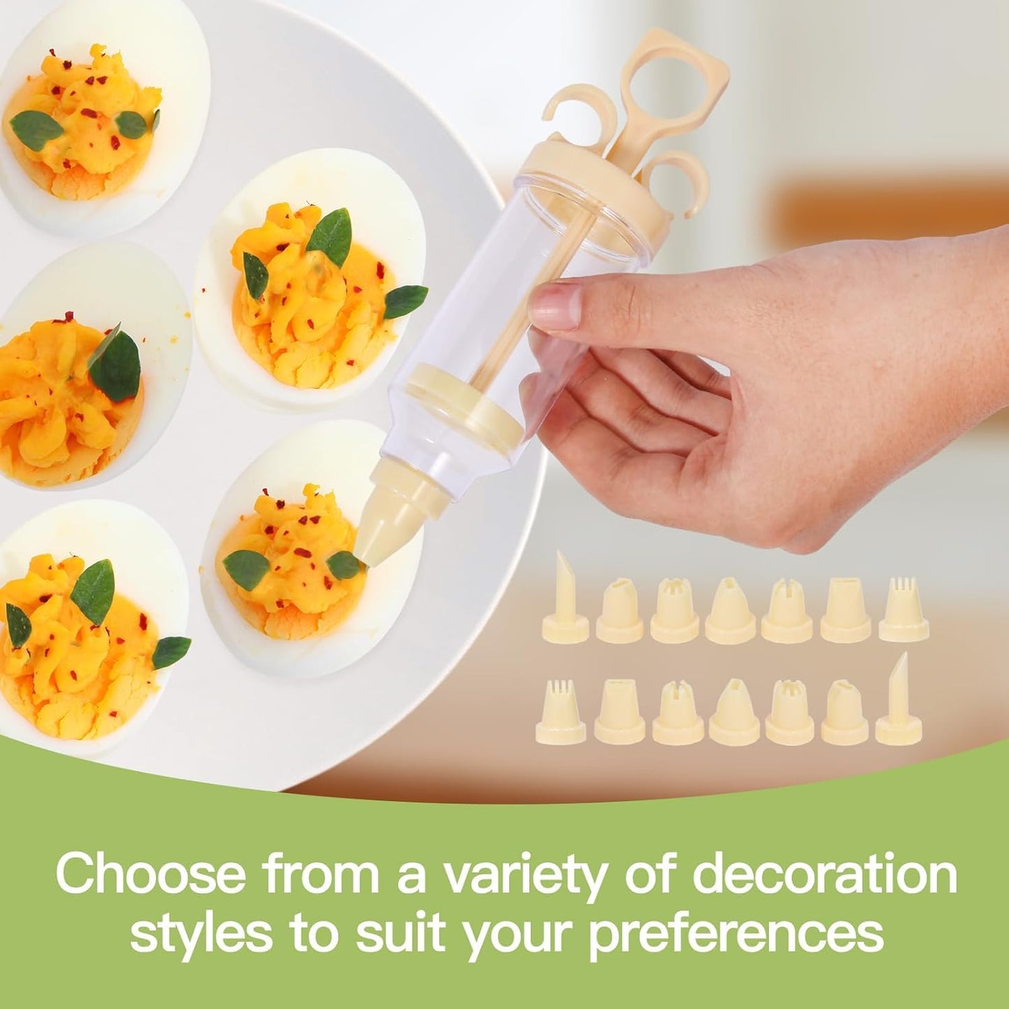 2-Layer Deviled Egg Containers With Lid,36pcs Deviled Egg Tray Carrier with Handl Injector Piping Tool,Portable Stackable Egg Holder Platter Holder Organizer for Refrigerator Party Picnic Travel Event