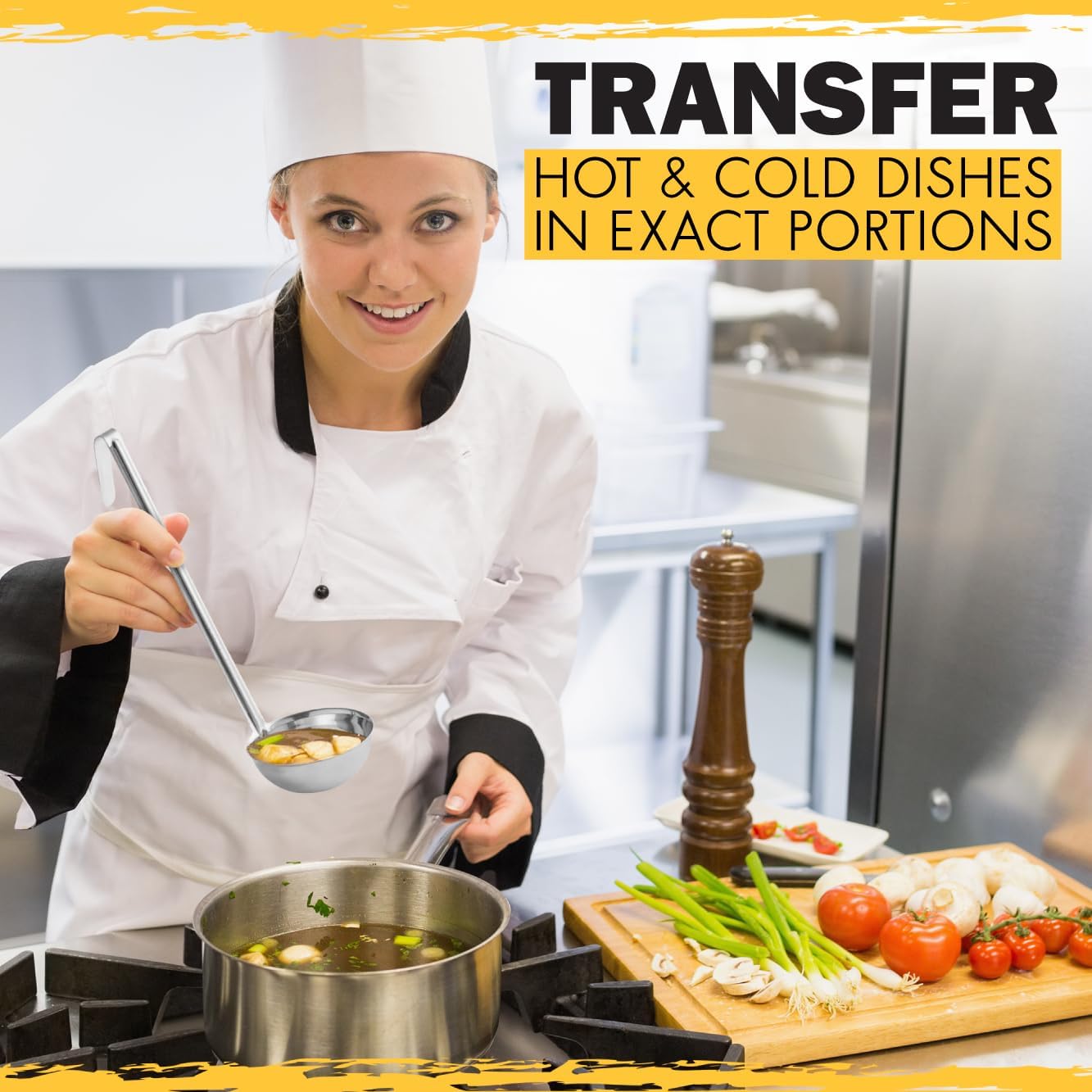 Ladle - Durable Stainless Steel Ladle Serving Measuring Soup Dressing Sauce Gravy Sturdy Dependable Long Handle for Kitchen (1, 5 Oz.)