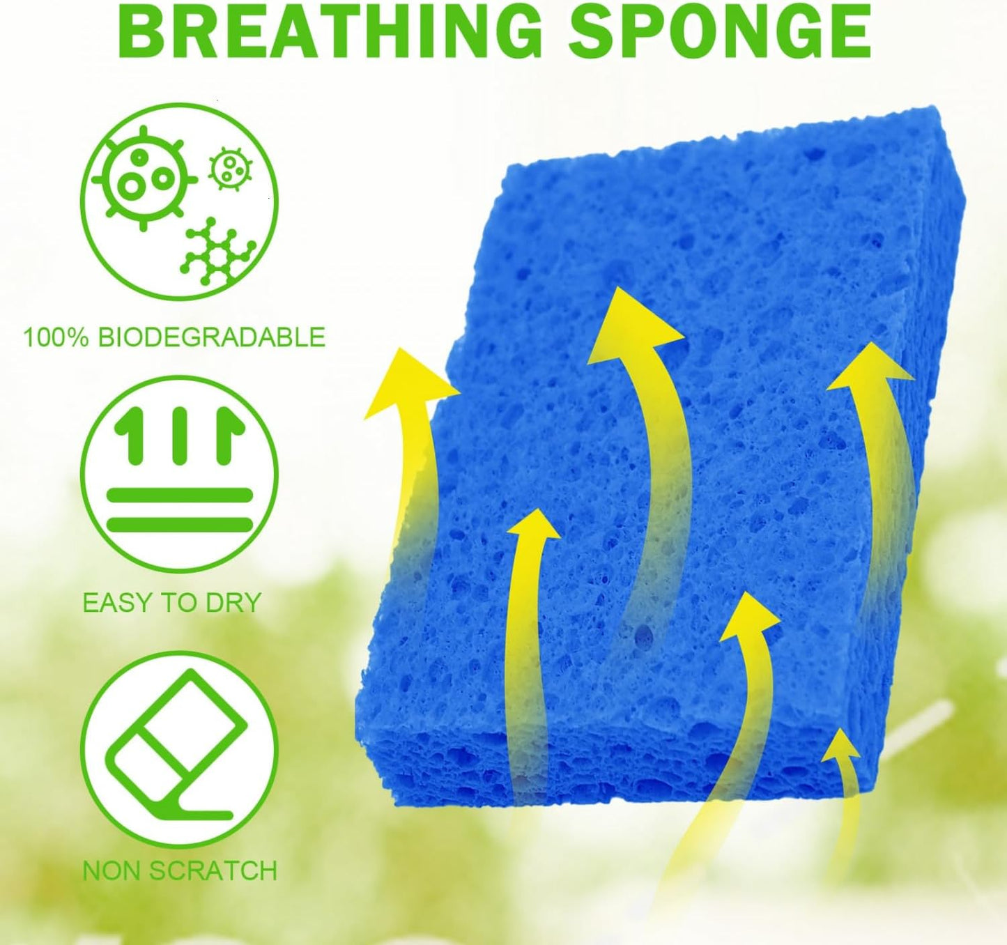YoleShy 24 Pack Kitchen Sponges Natural Cellulose Compressed Sponges for Cleaning Reusable Dish Sponges Kitchen Non-Scratch DIY for Kids