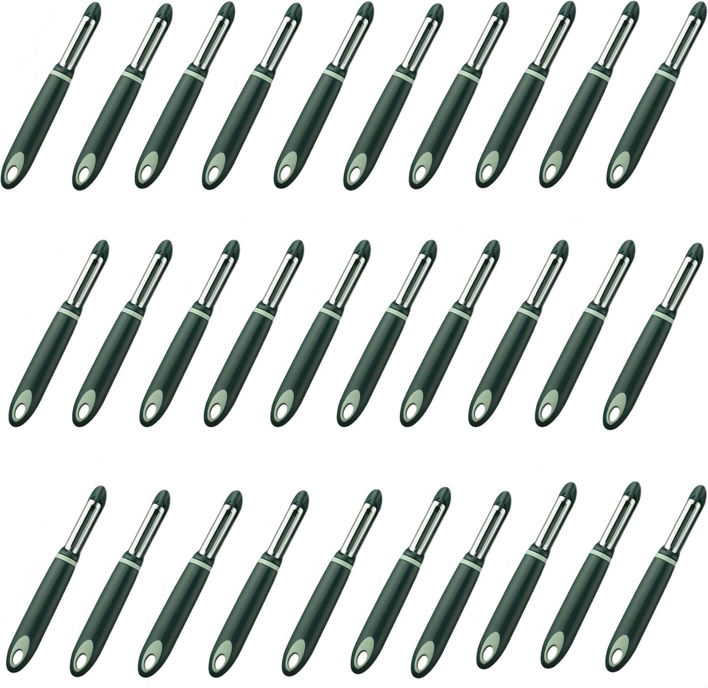 10 Pack Vegetable Potato Peeler for Kitchen,Ergonomic Soft-Touch Handle-Black (Aquamarine, 30 Pack)