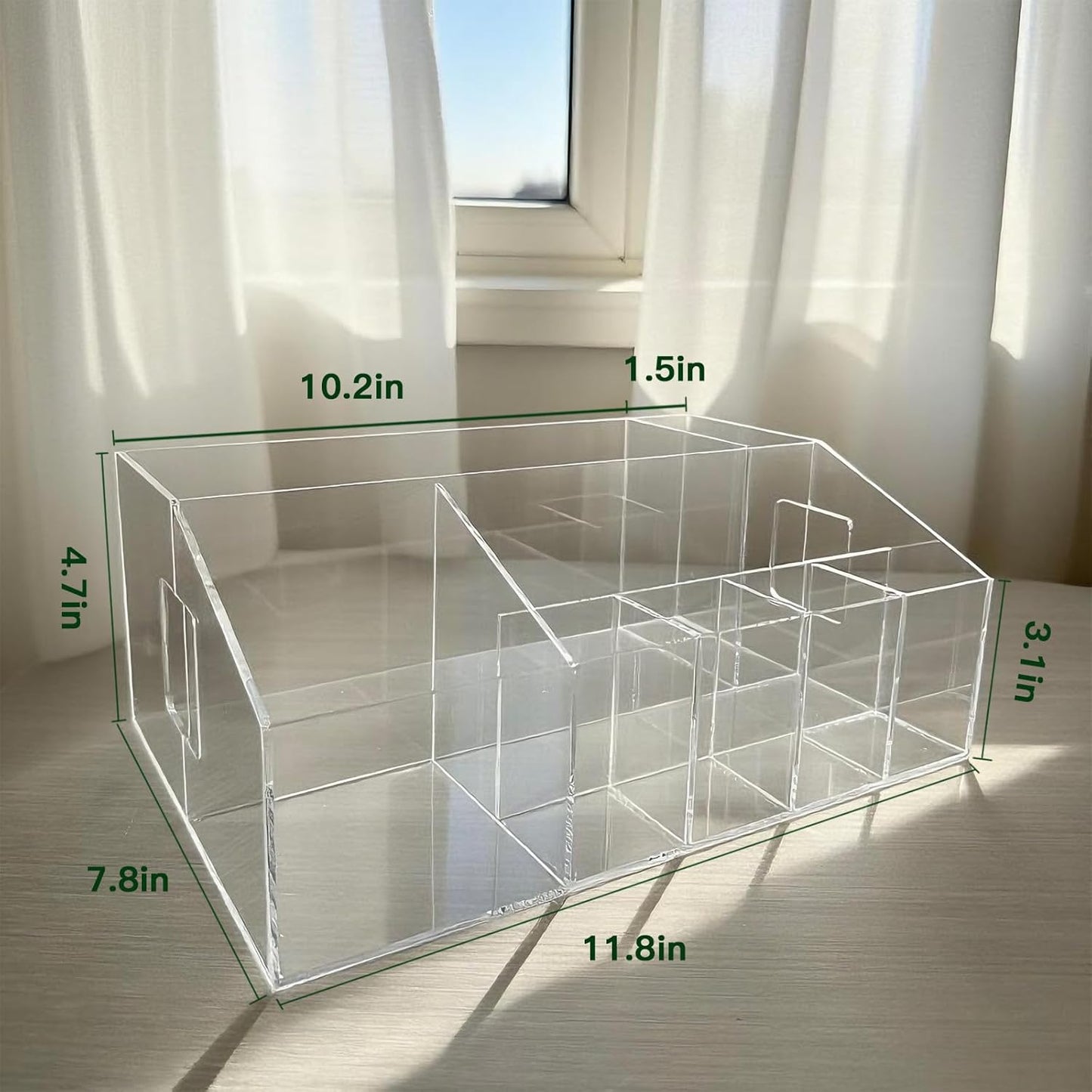 Utensil Holder for Party, Plastic Silverware Holder and Acrylic Cutlery Organizer for Paper Plates, Napkins, Cups, and Silverware - Countertop Caddy for Camping, Picnic, Buffet, Table Entertaining