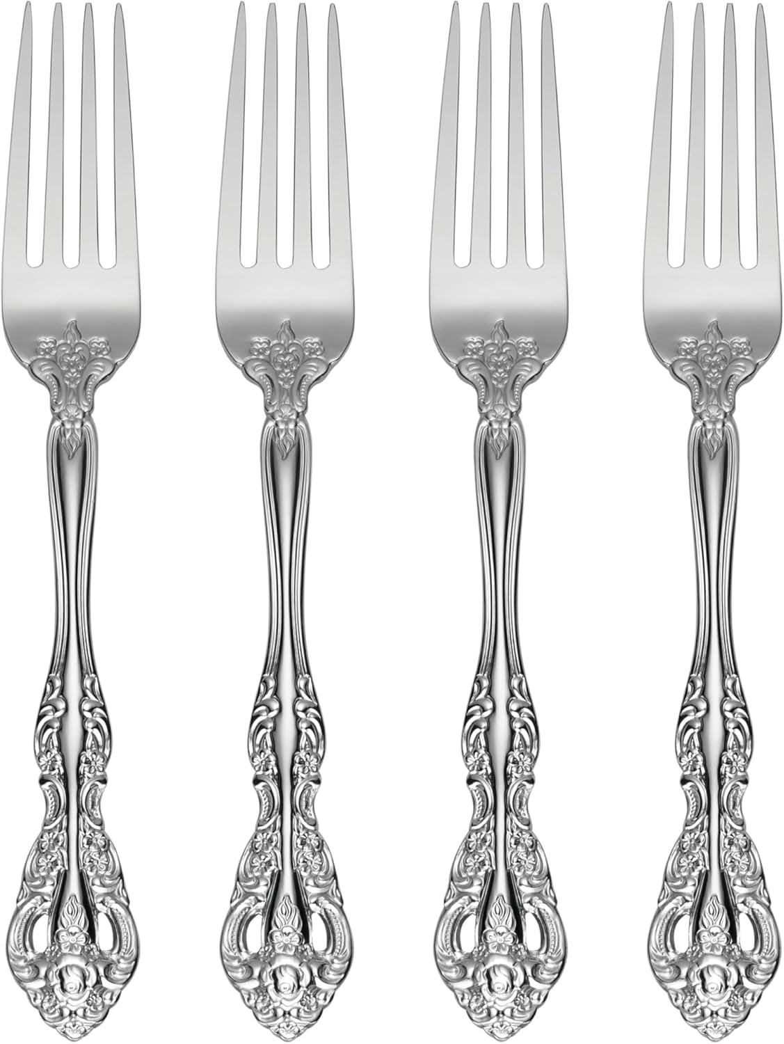 Oneida Michelangelo Fine Flatware Dinner Fork, Set of 4 , 18/10 Stainless Steel, Silverware Set, Dishwasher Safe