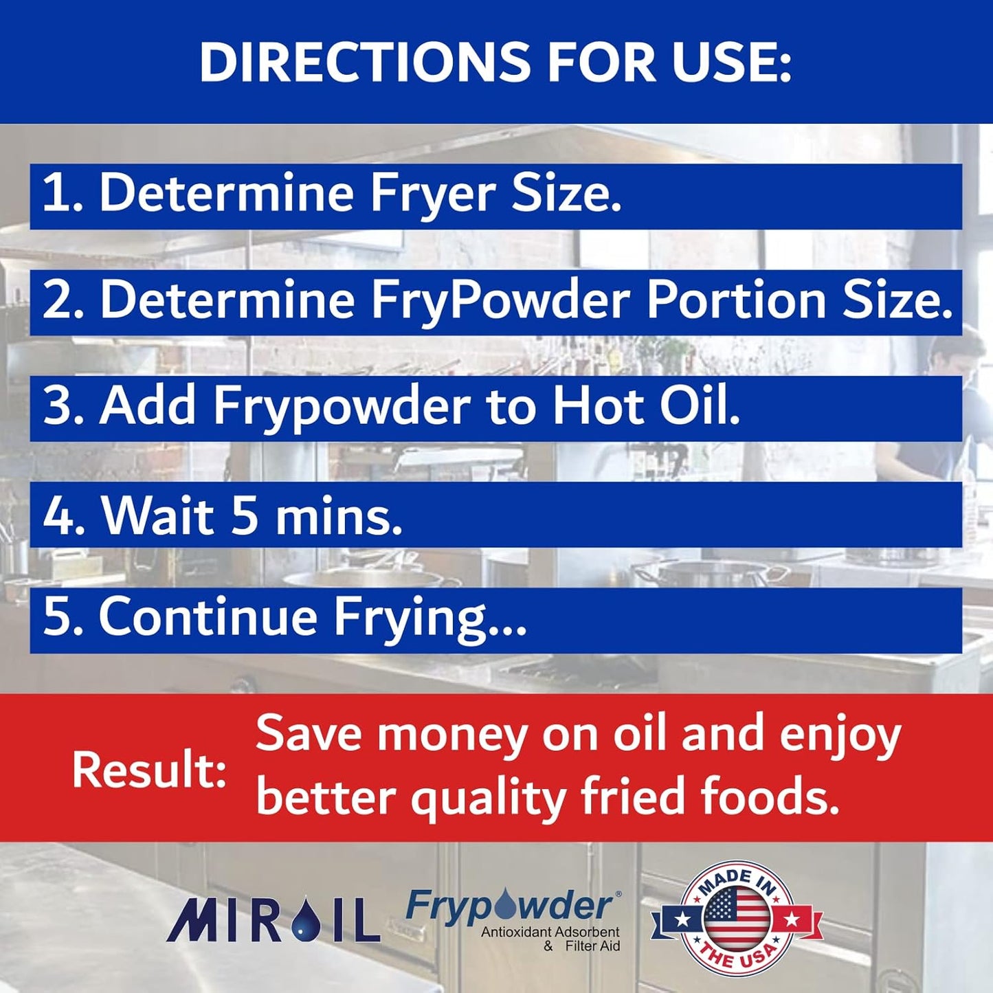 MirOil L106 Fry Powder Oil Stabilizer and Filter Aid, Deep Fryer Cooking Oil Saver, Removes Fryer Grease Contaminants & Carbon Deposits, Helps Save Grease, 2 x 4 Gallons of L104 (8Gallons) Fry Powder