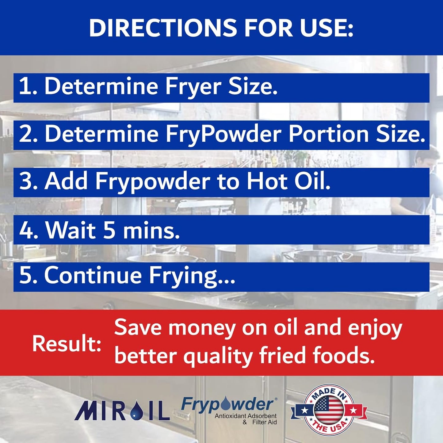 MirOil L103 Fry Powder Oil Stabilizer and Filter Aid, Case of 3 Gallons of Fry Powder, Remove Fryer Oil Contaminant, Save Grease & Remove Carbon Deposits, Reduce Usage, Deep Fryer Cooking Grease Saver