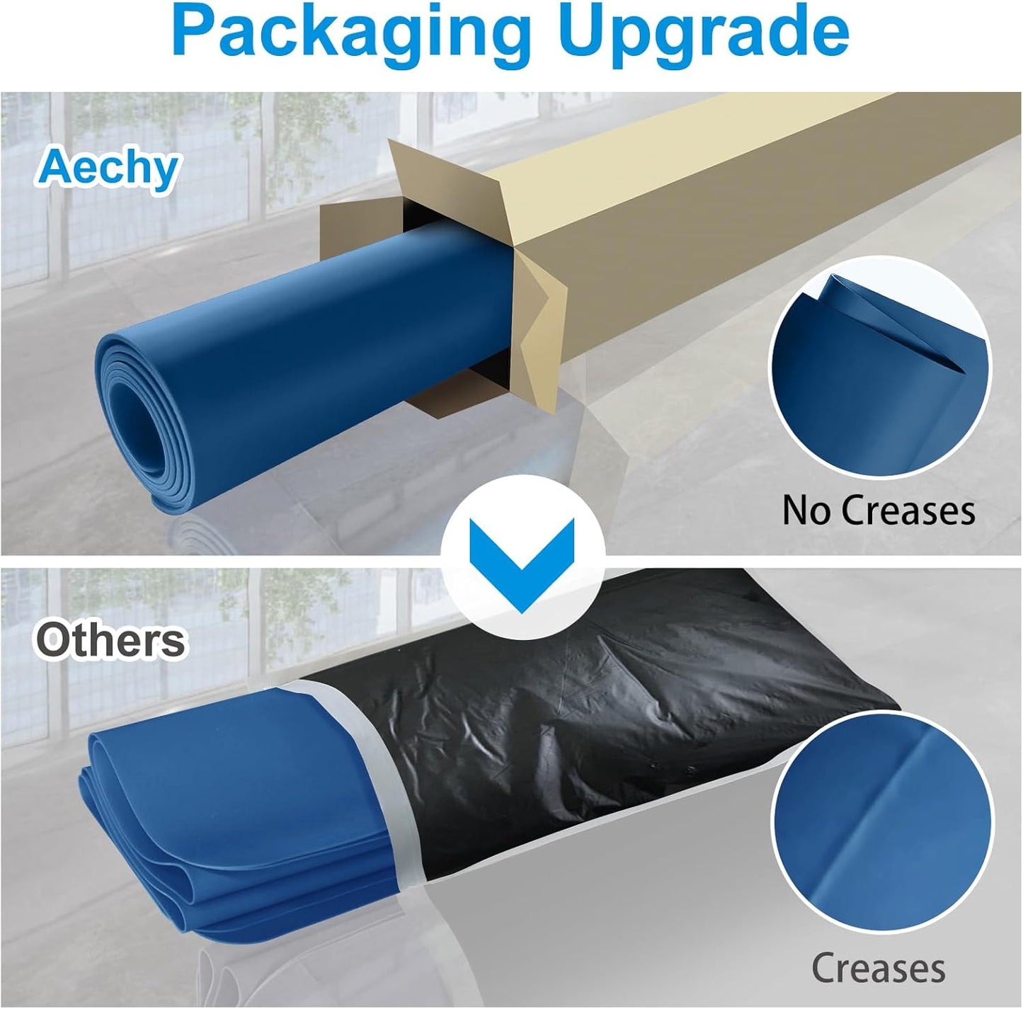 AECHY Silicone Mats for Kitchen Counter 47"x23.6"x0.08”, Largest Heat Resistant Mat Shipped Rolled Up Kitchen Island Silicone Countertop Protector Mat Nonslip Extra Large Counter Mat, Blue