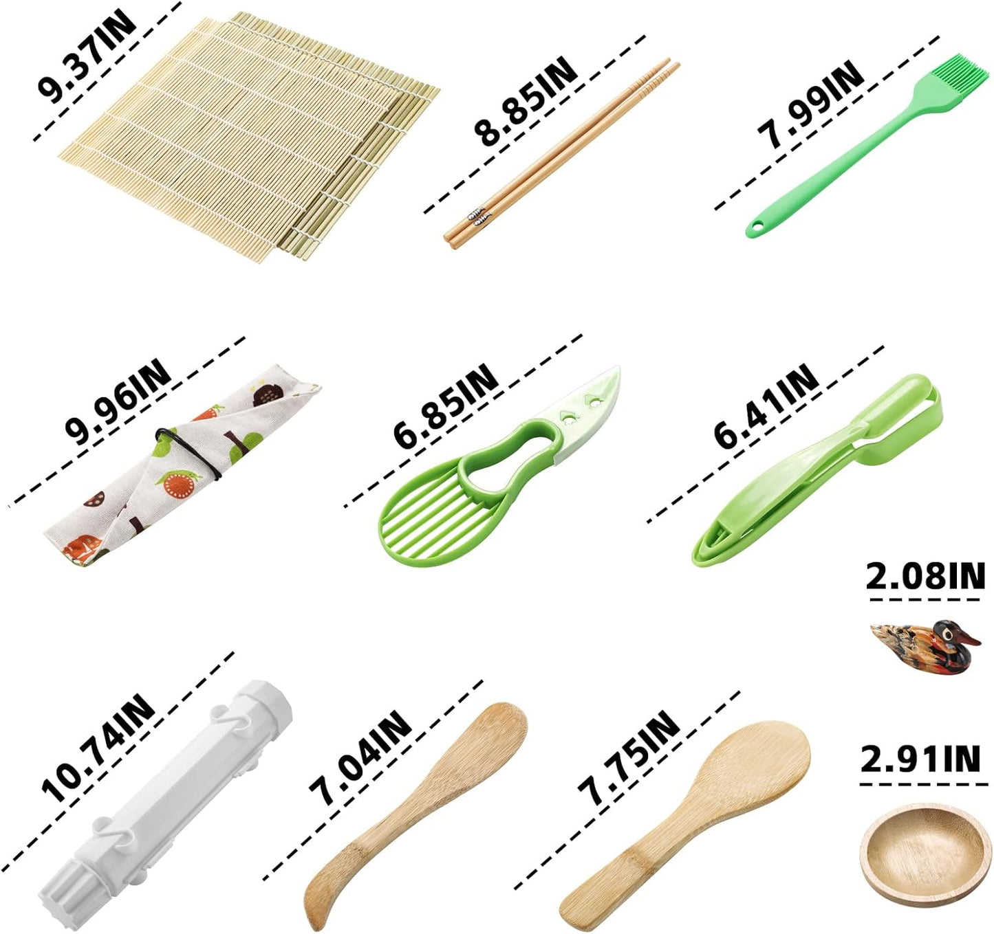 Sushi Making Kit, Sushi Maker for Beginners Sushi Roller Kit with Sushi Bazooka, Sushi Rolling Mat, Sauce Dishes (Style 1)