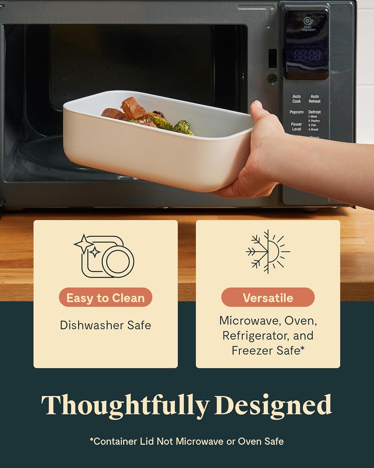 Caraway 6pc Glass Food Storage Set – 6.6 Cup Food Containers (6) - Ceramic Coated - Non Toxic, Non Stick with Lids - Microwave Safe - Cream