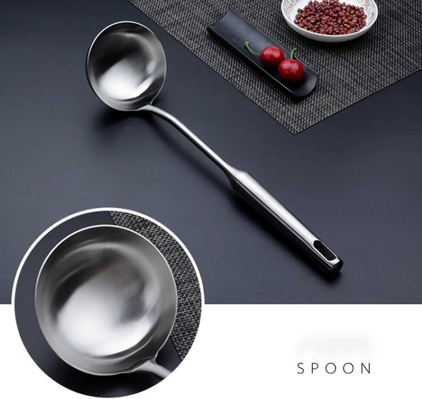 Soup Ladle, Stainless Steel Ladle, Ladles for Serving or Cooking, Durable Metal Ladle, Kitchen Lade 13.9 Inches1 Pack (Color:Silver)