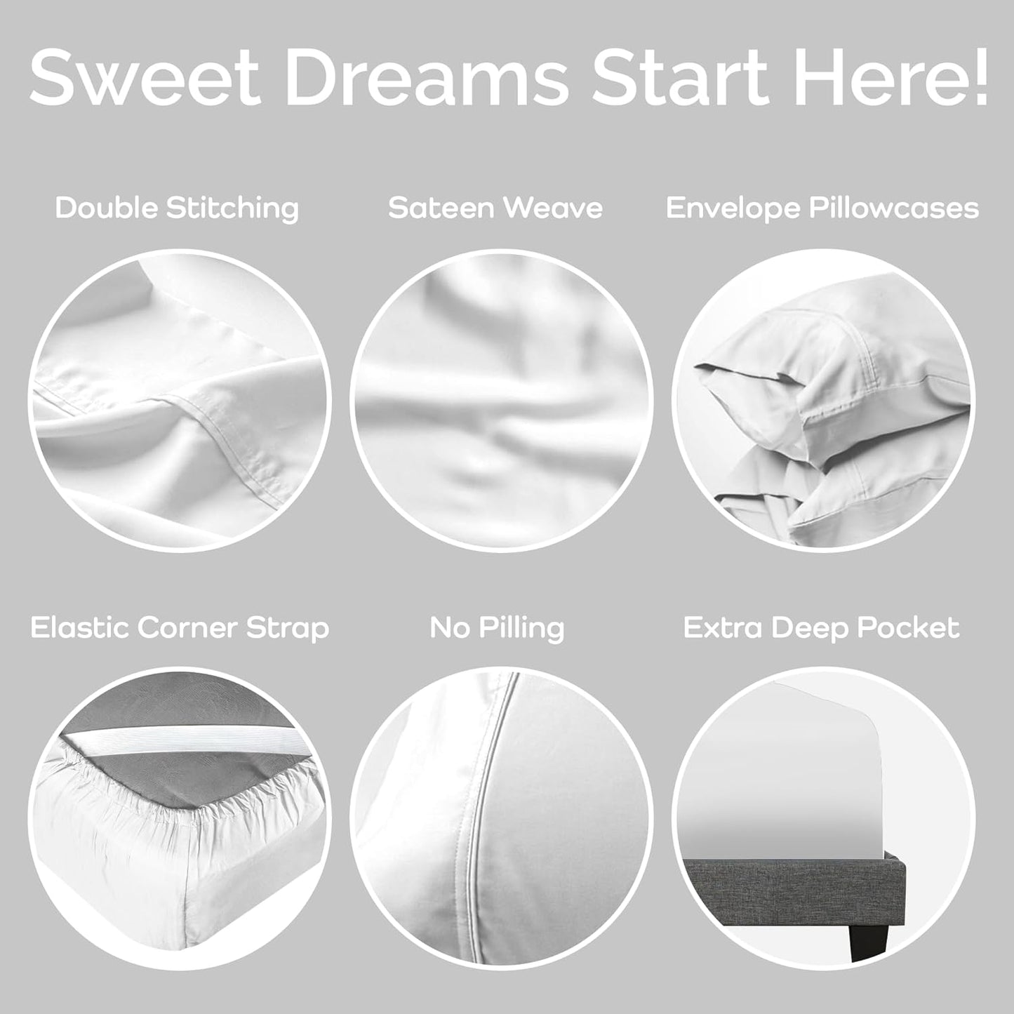 100% Viscose from Bamboo Sheets Full Size, Super Soft Bedding Set, 4PC Cooling Sheets for Hot Sleepers, Vegan Silk Moisture Wicking, Organically Grown Bedsheet, White - 54" x 75"
