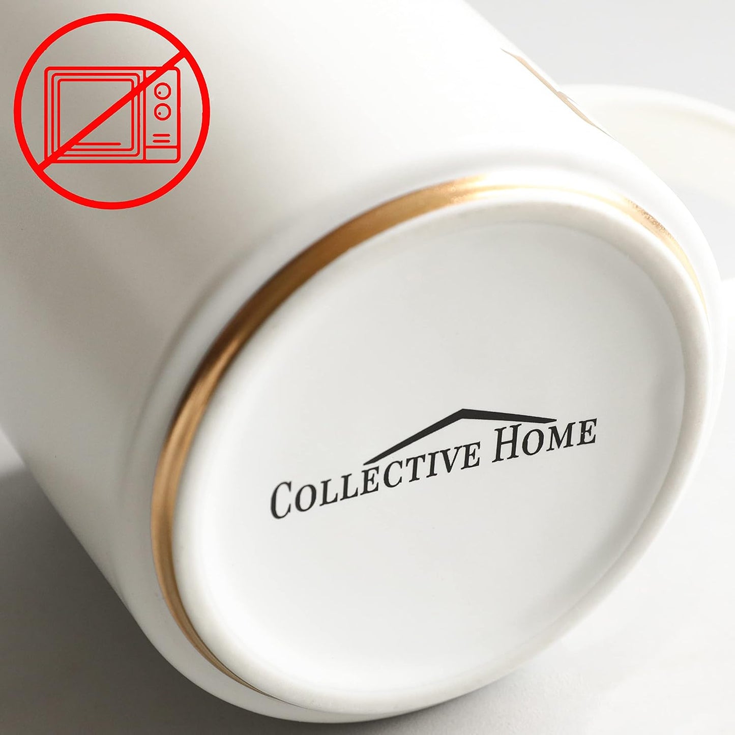 COLLECTIVE HOME - Monogram Ceramic Mugs, 15 oz Golden Initial Coffee Cups, Elegant Alphabet Tea Mugs, Elegant Personalized Mug with Gift Box, Unique Mug with Double Side Capital Letter (I)