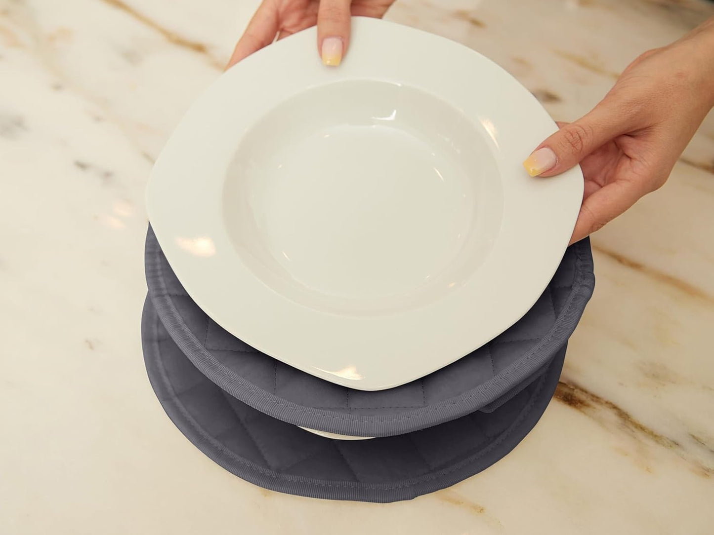 Covermates Keepsakes - Quilted Divider Set - Set of 4 - Scratch & Breakage Protection - Stain Resistant - Machine Washable - China Storage, Slate