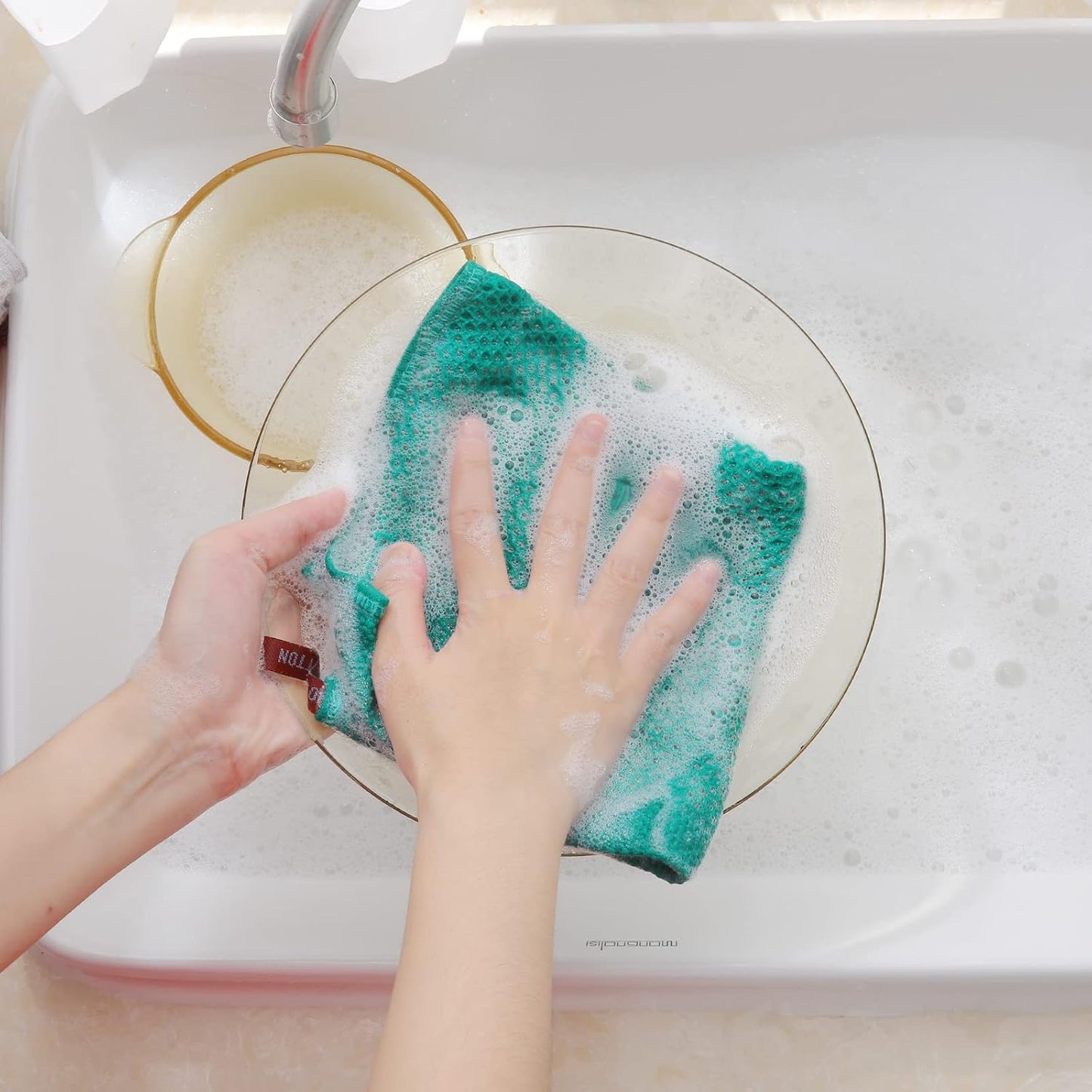 Homaxy 100% Cotton Waffle Weave Kitchen Dish Cloths, Ultra Soft Absorbent Quick Drying Dish Towels, 12 x 12 Inches, 12-Pack, Teal