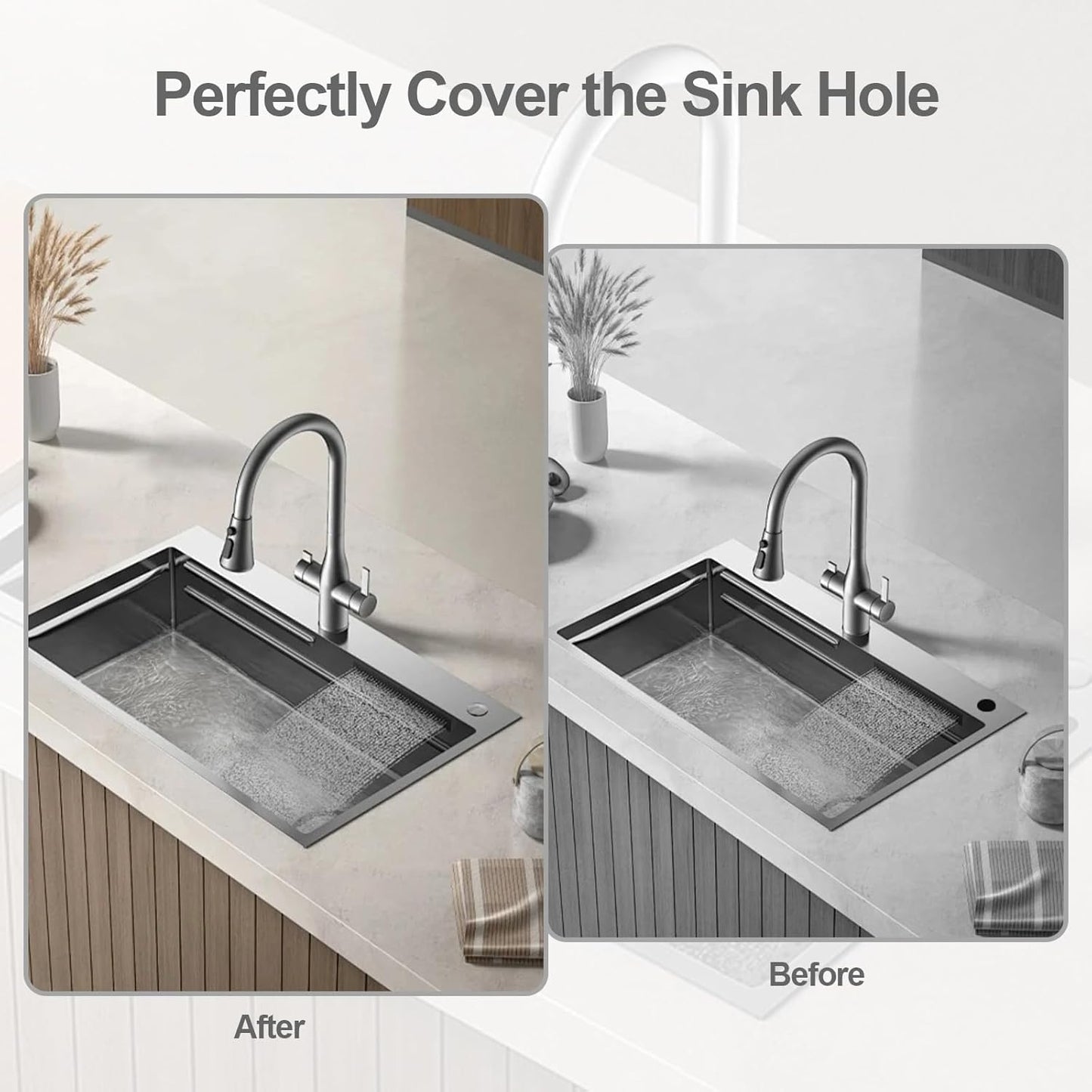 Kitchen Sink Hole Cover Sink Hole Cover Stainless Steel Hole Plate Stopper Cover Blanking Metal Plug