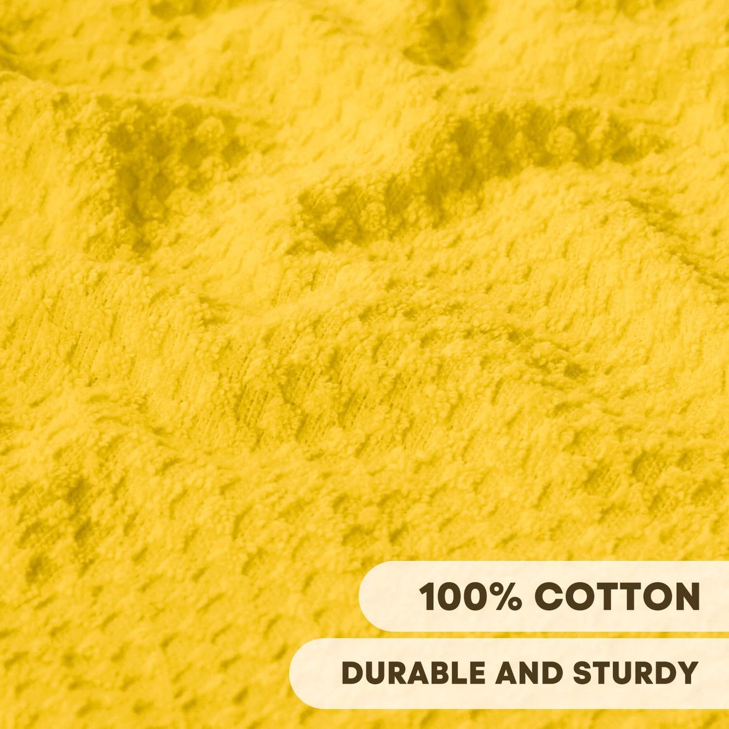 Artoid Mode Ring Spun Cotton Yellow Dishcloth Kitchen Towels, 12x12 Inch Ultra Soft Absorbent Quick Drying Household Cleaning Kitchen Rags Set of 4