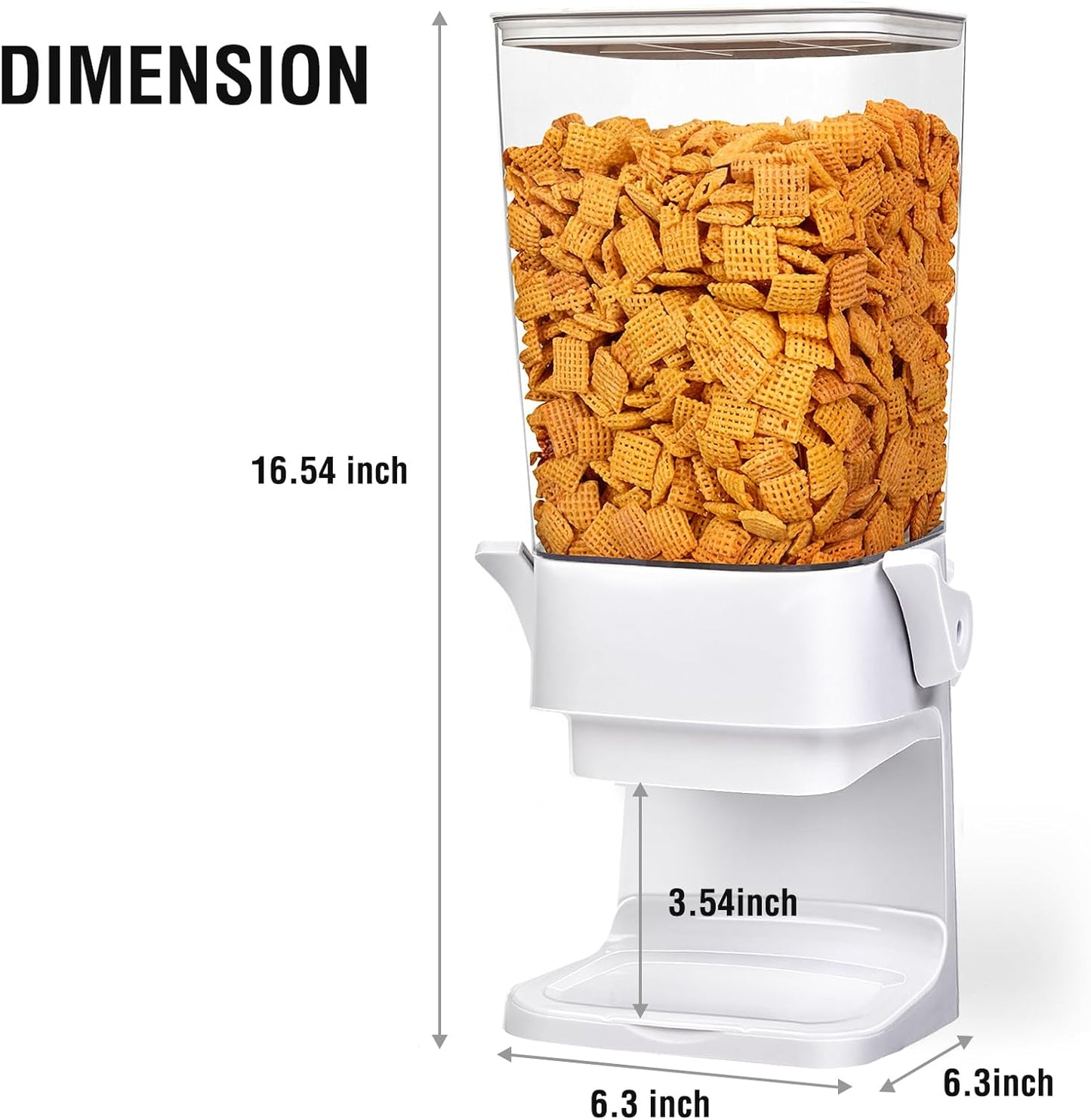 Cereal Dispenser Countertop,5.5L Cereal Containers Storage Dispenser for Pantry,Dry Food Storage Rice Containers,Candy Dispenser,Snack Organizer Machine for Grains, Nuts,Oatmeal, Pet Food White