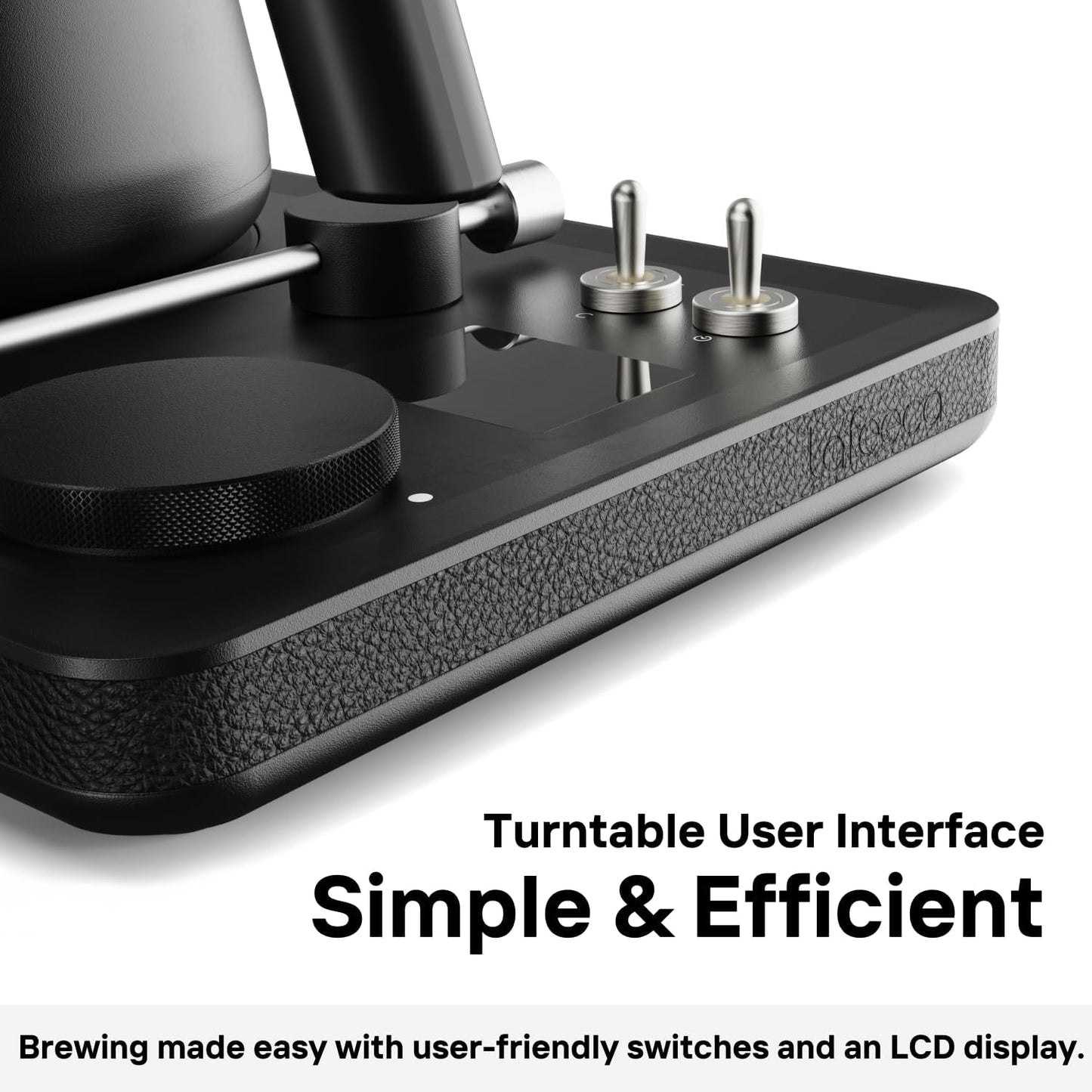 DJ Electric Gooseneck Kettle for Pour Over Coffee & Tea - Water Boiler - Turntable Design - Quick Heating & Temperature Control - Copper