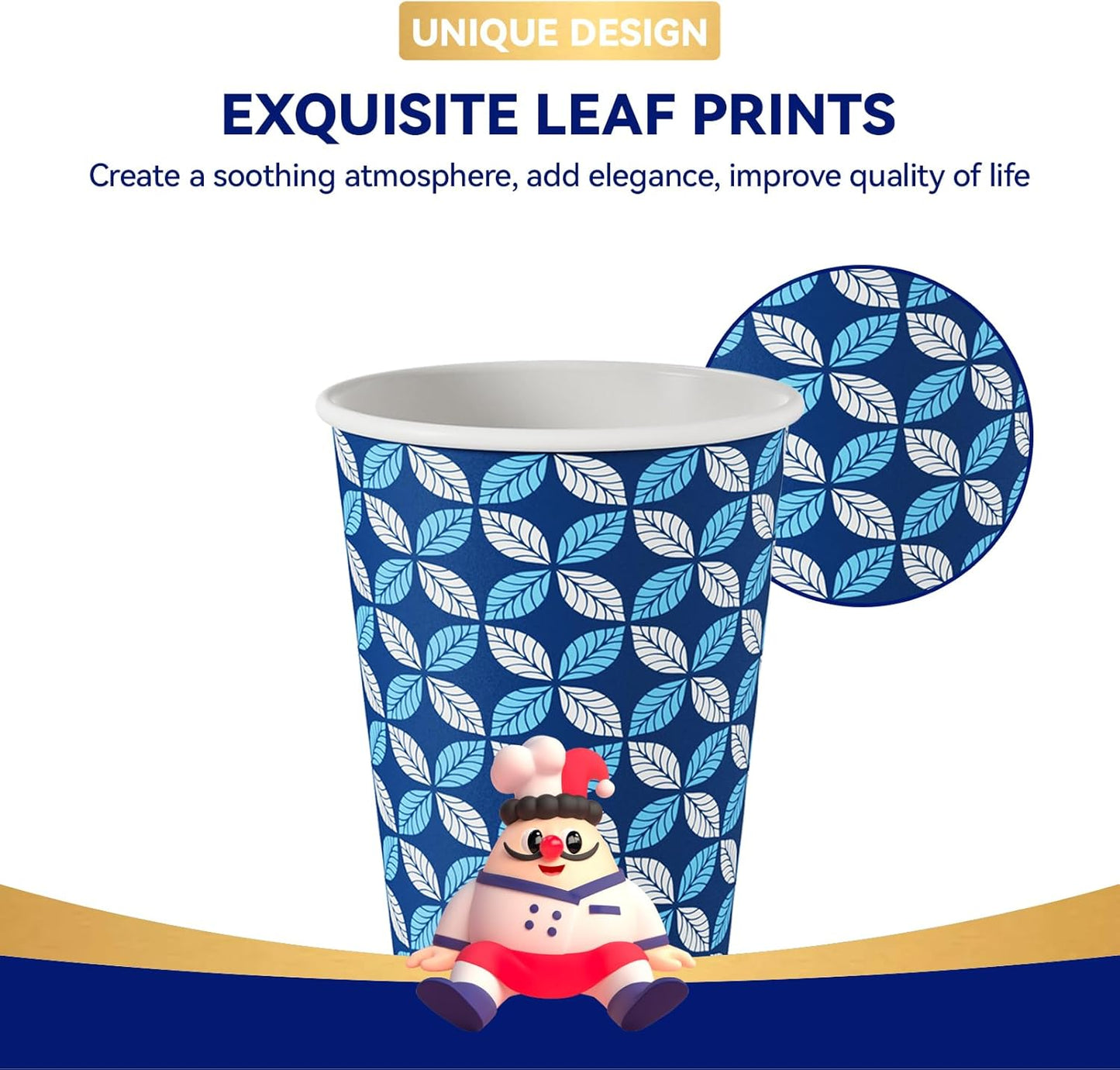 JOLLY CHEF 12 oz 1000 Pack Disposable Coffee Cups, Hot Paper Coffee Cups, Ideal for Home, Office, Cafe, and Outdoor Activities