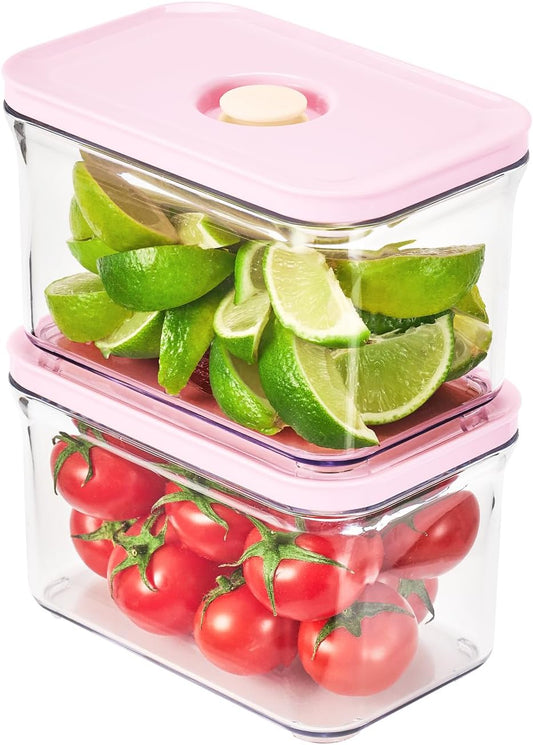 Premium Airtight Food Storage Containers ROSE Rectangular 1.06qt 2P/SET, Patented Double Silicone Lining, 100% Leak Proof, BPA-FREE