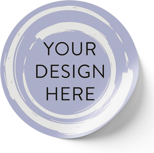 100 Custom Vinyl Stickers - Upload Your own Image, Text, Design, Logo - Personalized Logo Labels for Handmade, Packaging, Bottle, Jars, Candle, Brand Stickers (Lavender Swirls, 4x4)