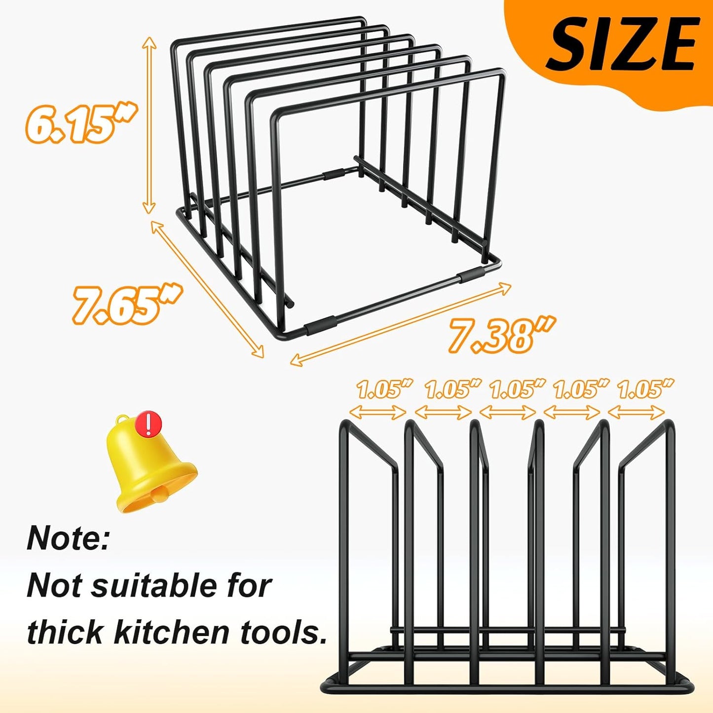 Baking Sheet Organizer Rack – 5-Slot Bakeware & Cookie Tray Holder for Kitchen Cabinet or Countertop, Compact Stainless Steel Cutting Board Rack with Rust-Resistant Frame & Anti-Slip Feet