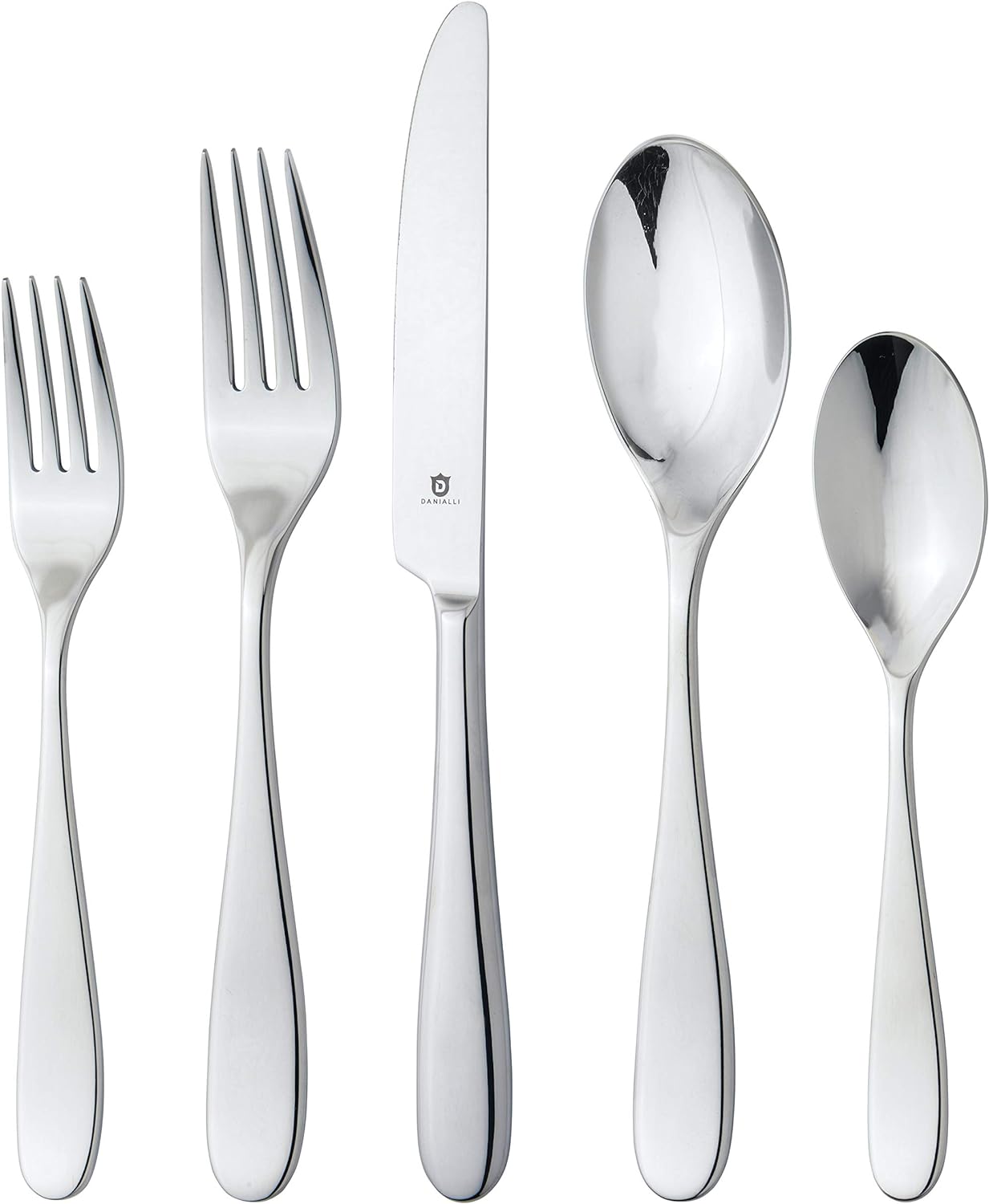 Silverware Set for 4 – 18/10 Stainless Steel Flatware, Mirror Finish, Dishwasher Safe, Heavy-Duty, Rust Resistant, Elegant Cutlery (20-Piece Set, Fidenza)