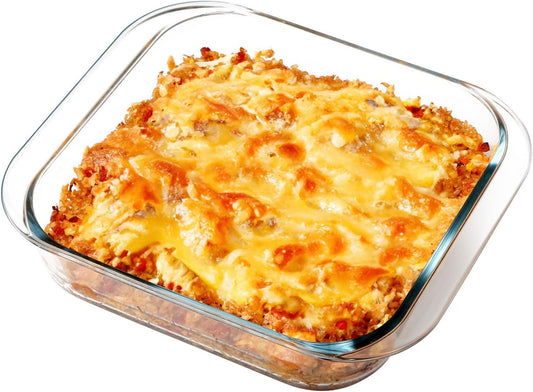NUTRIUPS 2.4QT Square Glass Baking Dishes, 9x9In Square Baking Dish, Glass Baking Dish for Oven