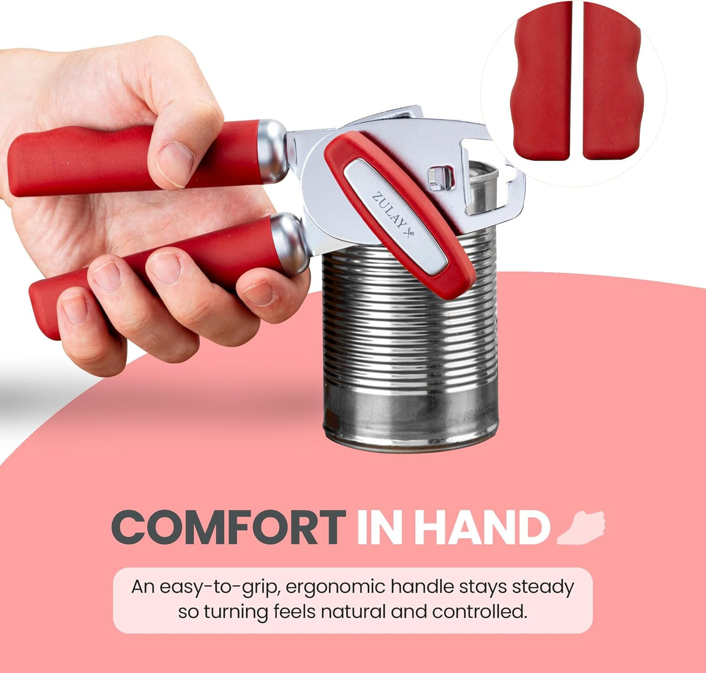 Zulay Kitchen Manual Can Opener with Bottle Opener with Turn Knob