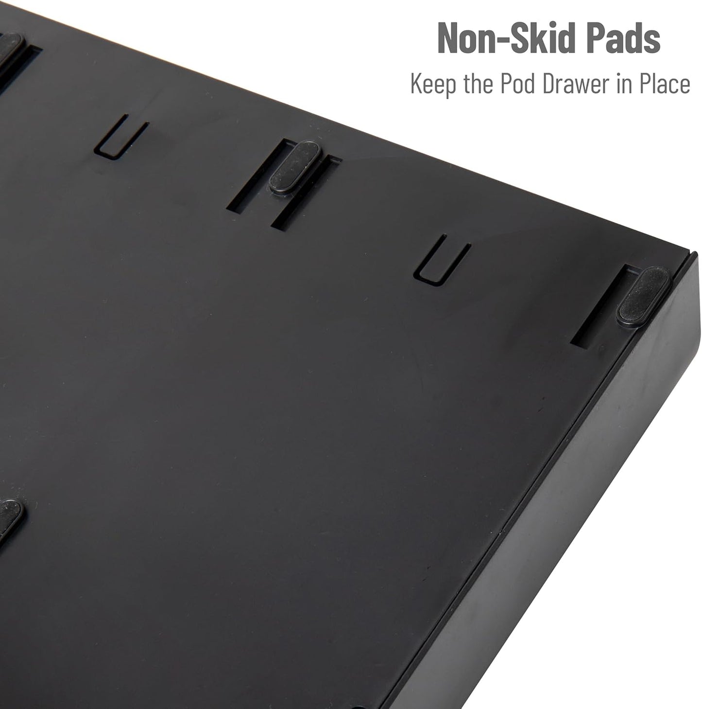 Mind Reader Single Serve Coffee Pod Organizer with 3 Drawers, 36 Pod Capacity, 13.5"L x 12.25"W x 2.5"H, Black (Pack of 8)