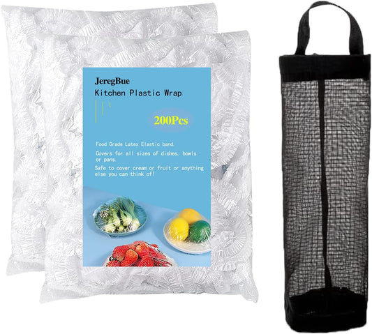 200PCS Reusable Elastic Bowl Covers, Plastic Food Covers with Elastic Edges,Airtight Stretchable Bowl Lids for Refrigerator Storage,Leftovers & Meal Prep,BPA Free,Assorted Sizes