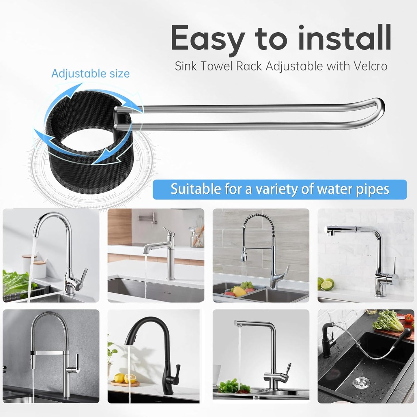 Stylish and Functional Dish Towel Holder - Keep Your Kitchen Rags and Dishcloths Neat and Within Reach with This Sink Dish Cloth Holder and Storage Rack! (1, silvery)