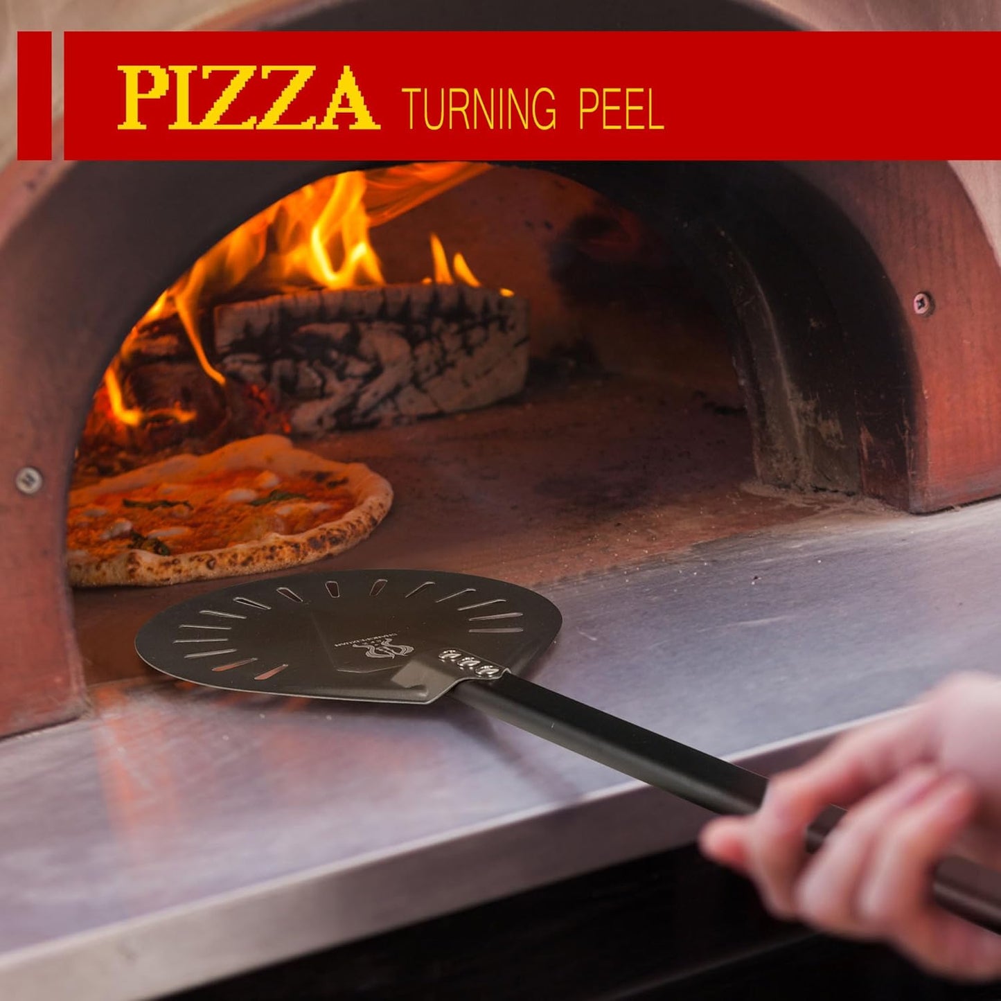 12-inch Hard Anodized Aluminum Pizza Spatula，Set Of 6 Commercial Pizza Oven Utensils, pizza Peel for Indoor & Outdoor Pizza Ovens, Pizza Oven Accessories