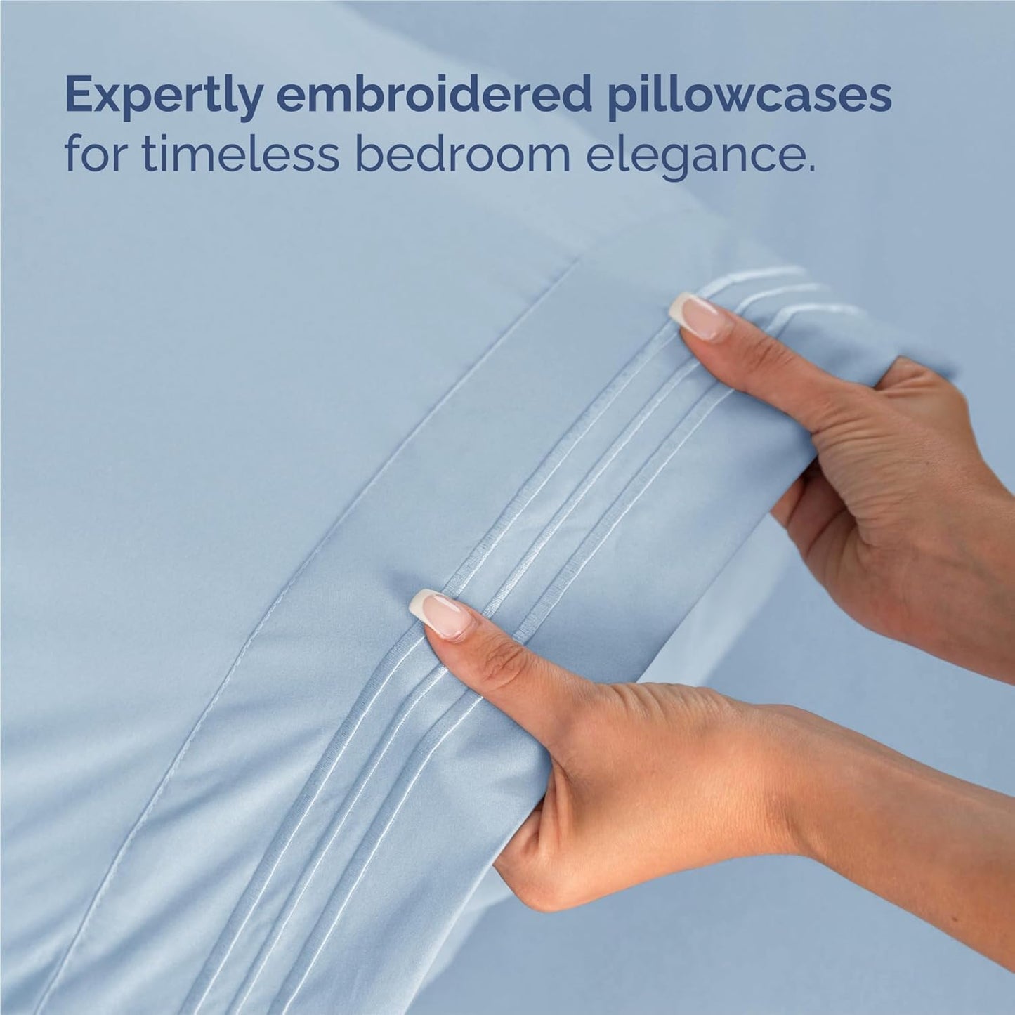 King Size 4 Piece Sheet Set - Comfy Breathable & Cooling Bed Sheets Set - Hotel Luxury Bedding for Women, Men, Kids, Teens, Boys & Girls - Deep Pockets, Soft and Wrinkle Free - Oeko-Tex - Light Blue