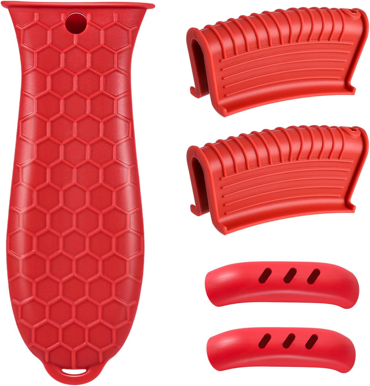 5 Pcs Cast Iron Handle Cover, Silicone Hot Handle Holder, Heat Resistant Cast Iron Skillet Covers Potholder for Frying Pans and Griddles Kitchen Supplies